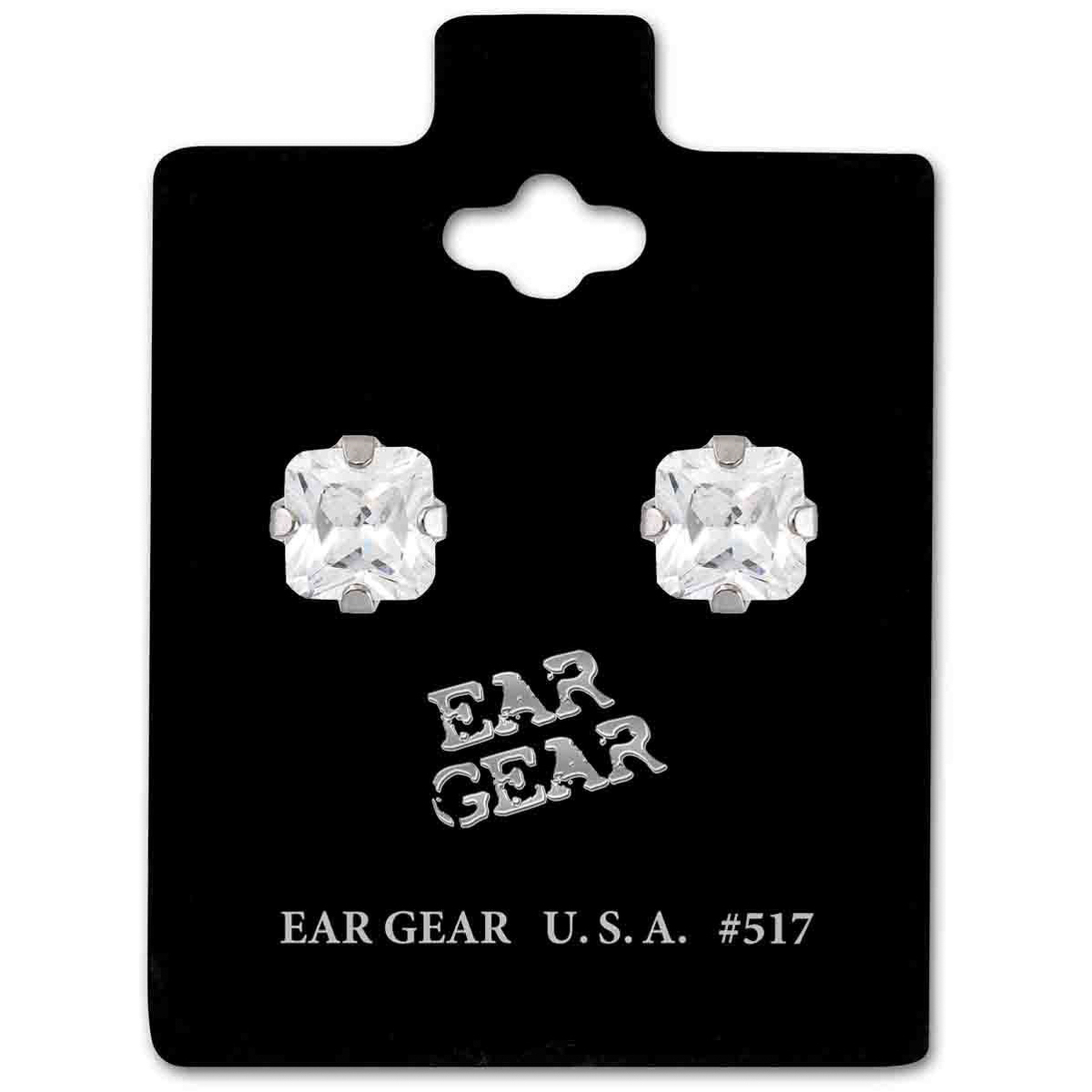 اير جير حلق فضى بحجر زركونيا مكعب 5.5 ملم سلفر