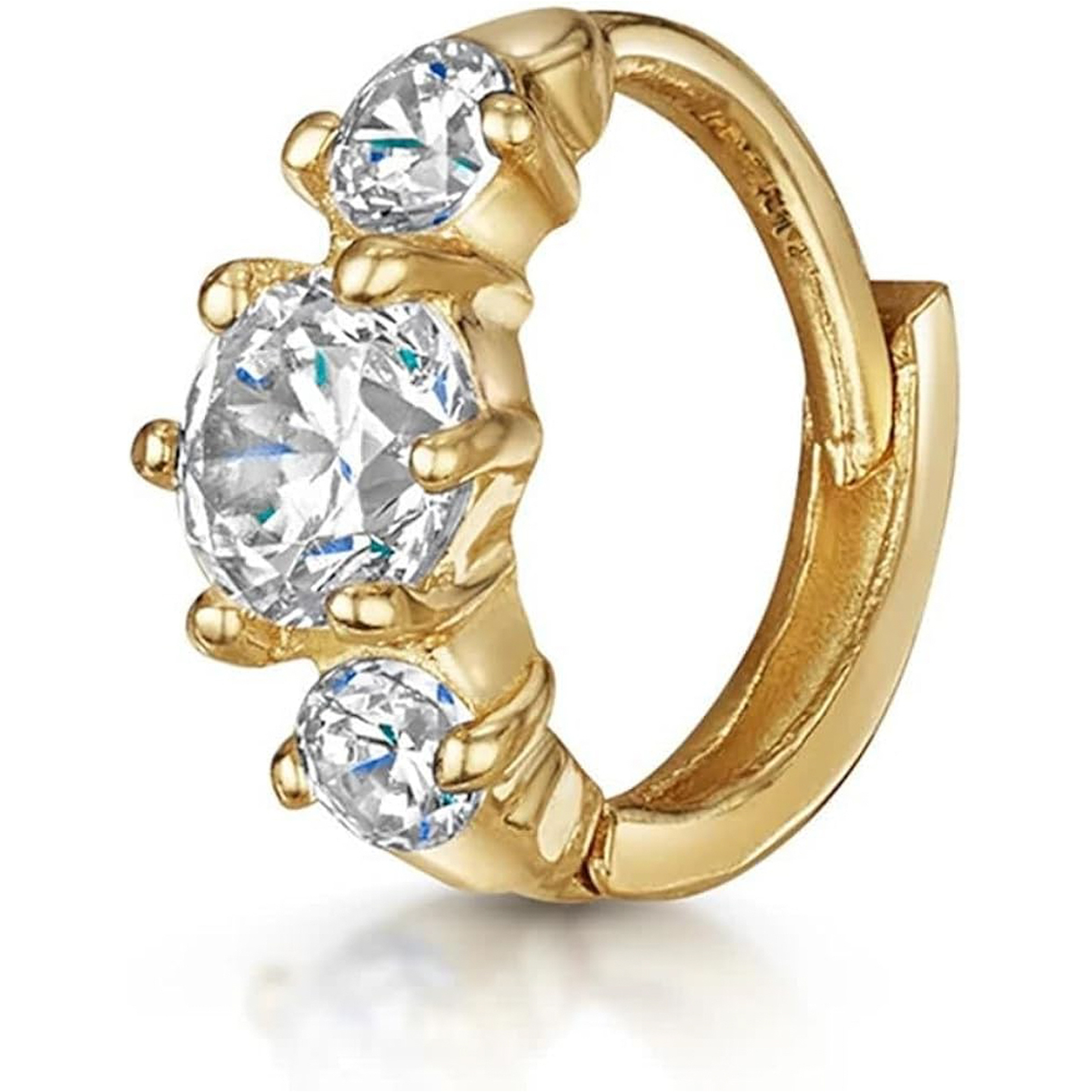 اير جير حلق فضى بحجر زركونيا مكعب 7.7ملم سلفر