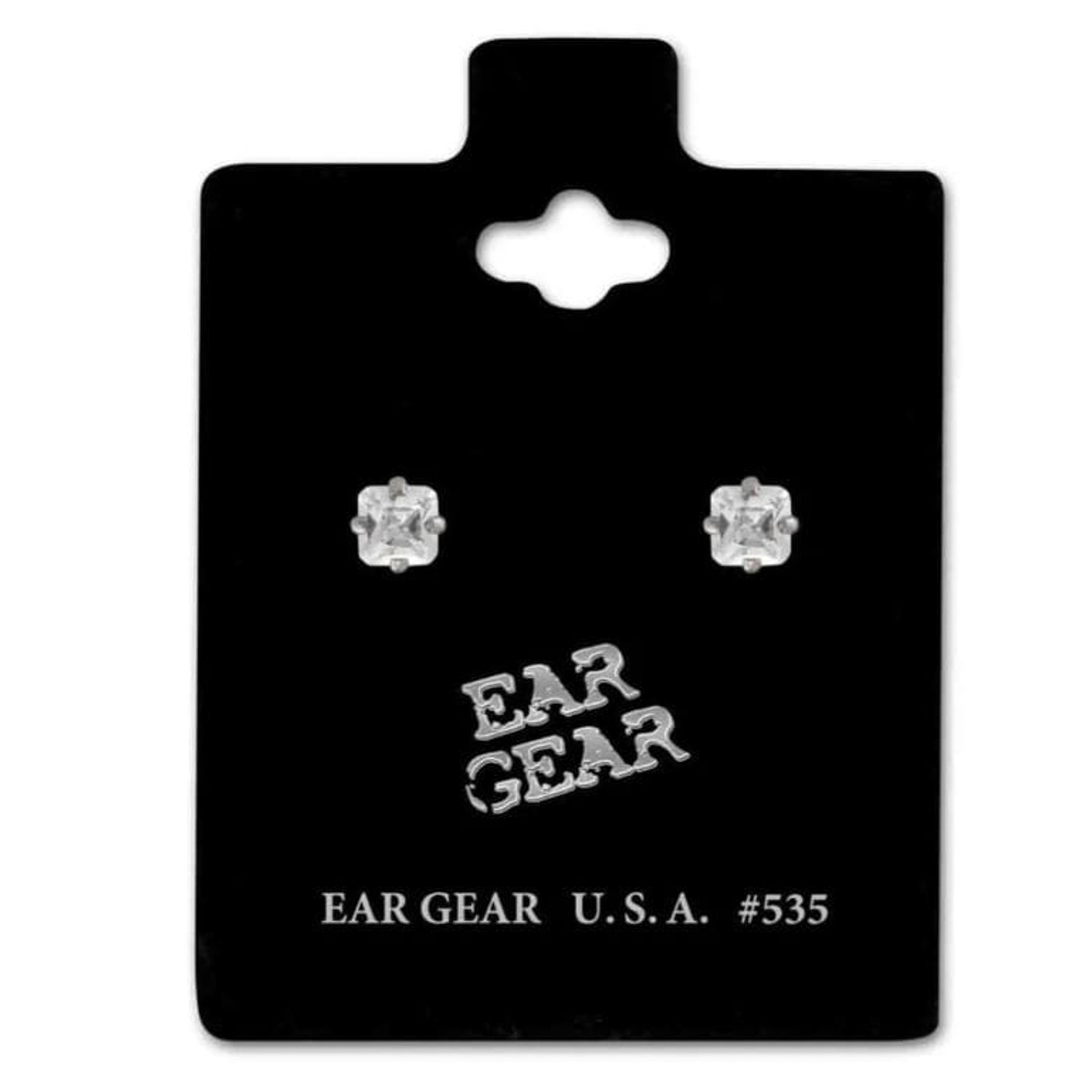 اير جير حلق فضى بحجر زركونيا مكعب 3.3ملم سلفر