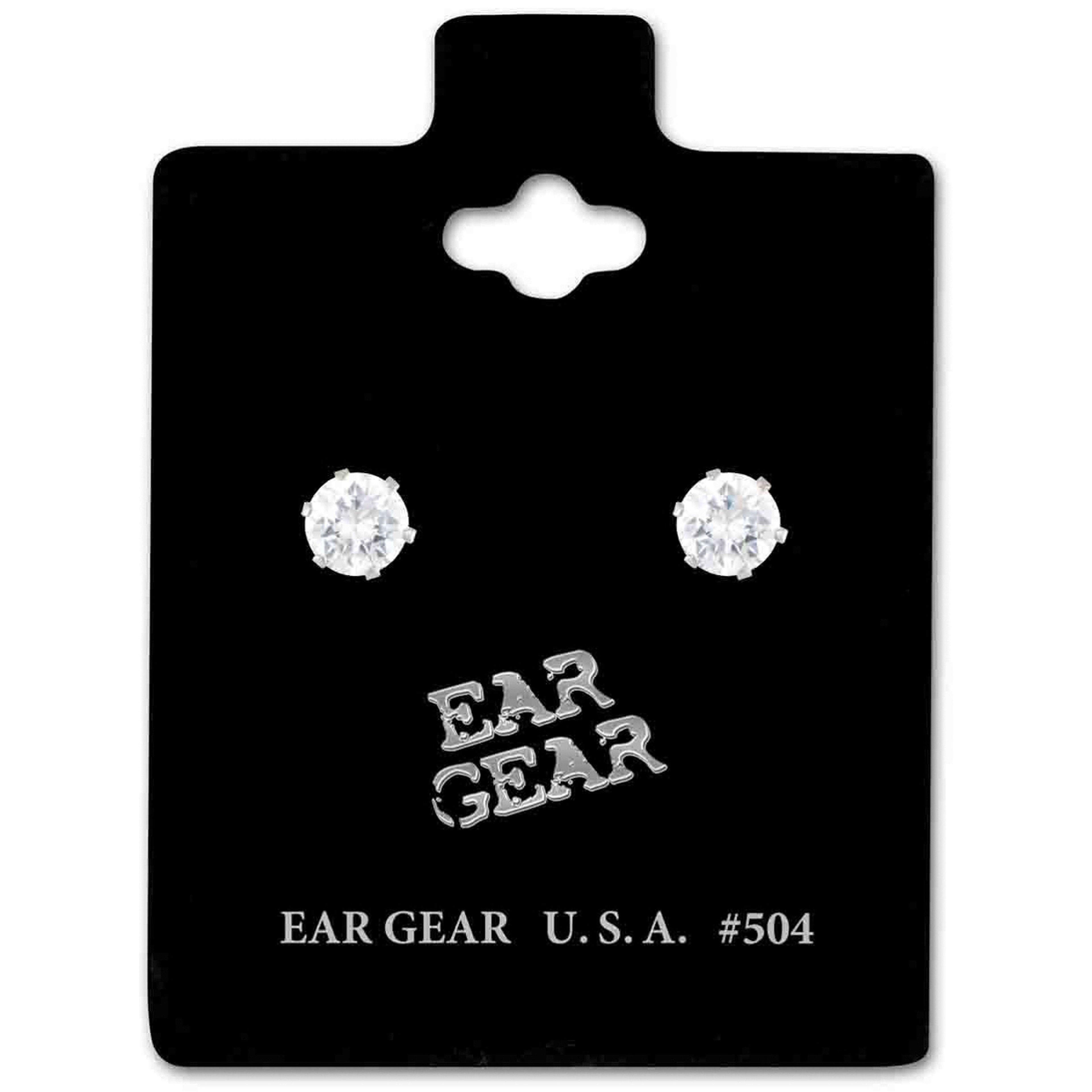 اير جير حلق فضى بحجر زركونيا مكعب 4 ملم سلفر