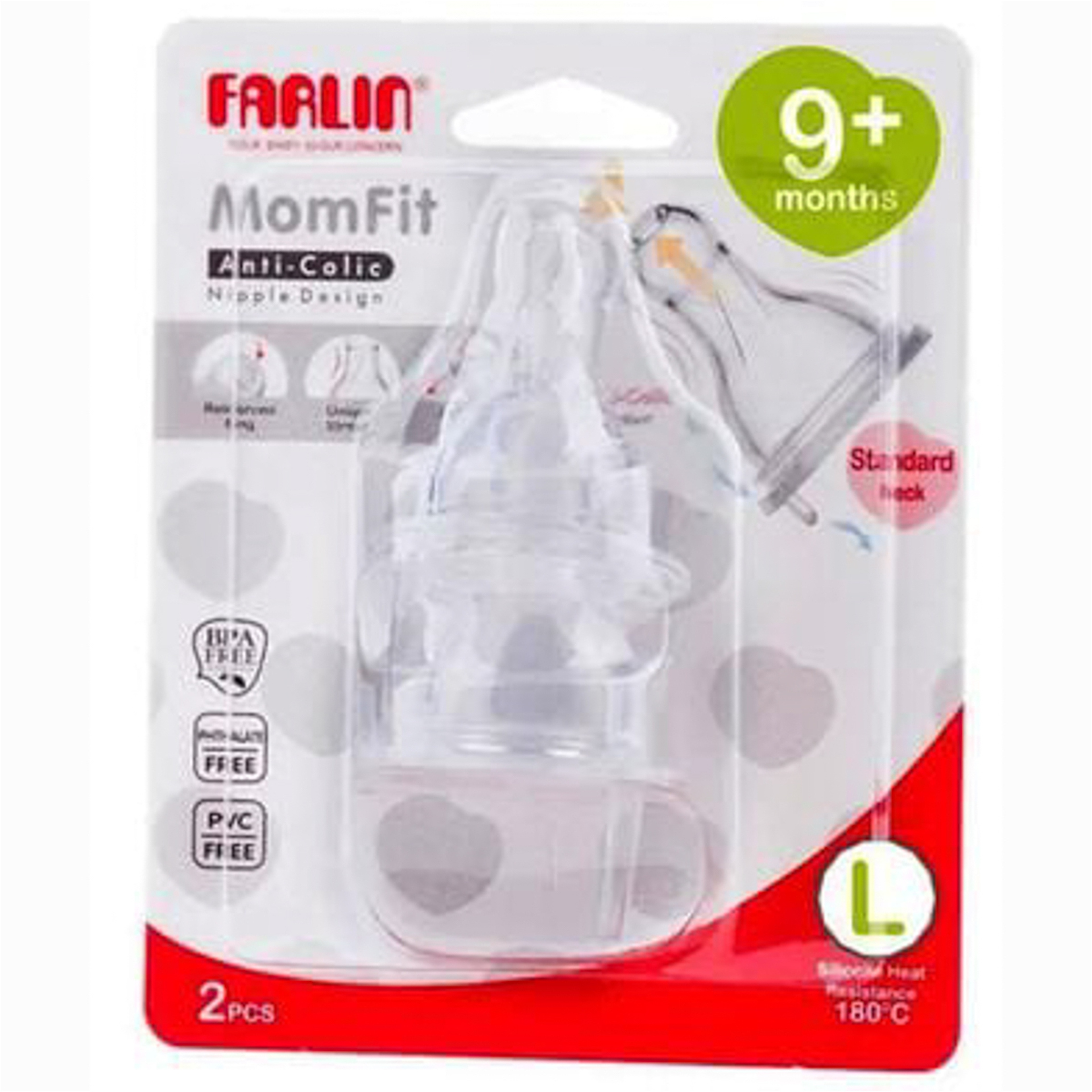 Farlin Feeding Nipple 9 Months - Large 2Pcs
