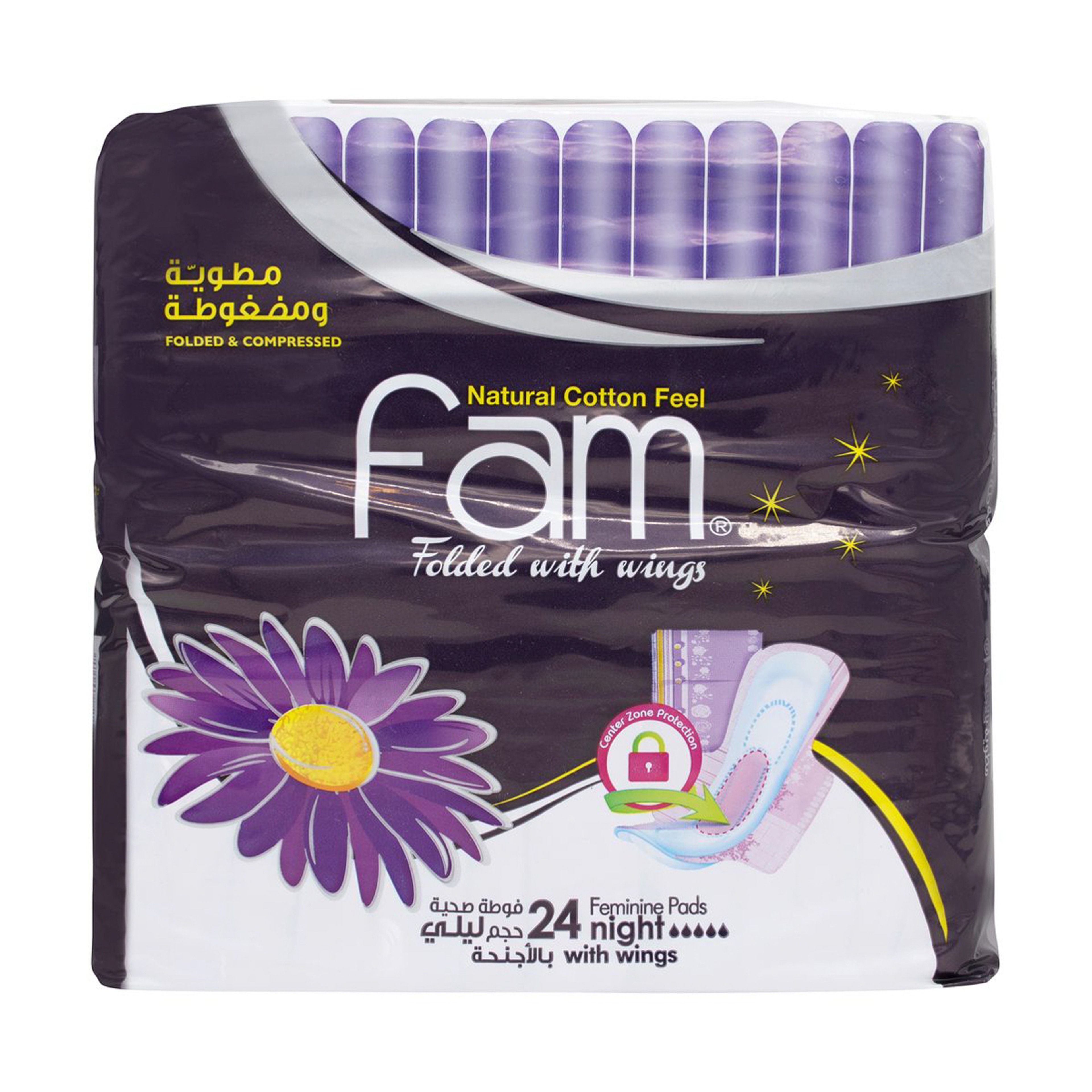 Fam Pads Trifold With Wings Night - 24 Pcs