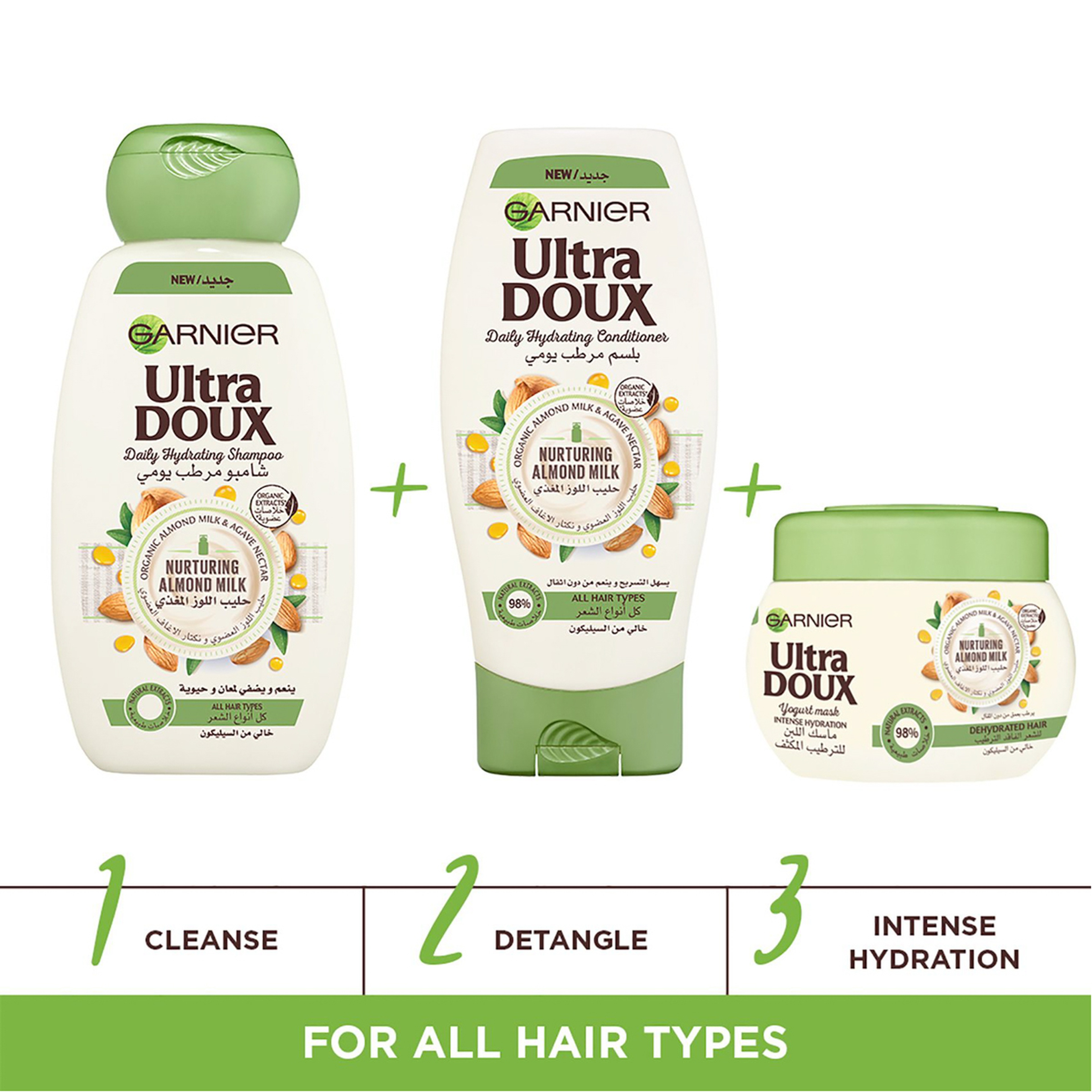 Garnier Ultra Doux Almond Milk Intense Hydration Yogurt Mask, 300 Ml