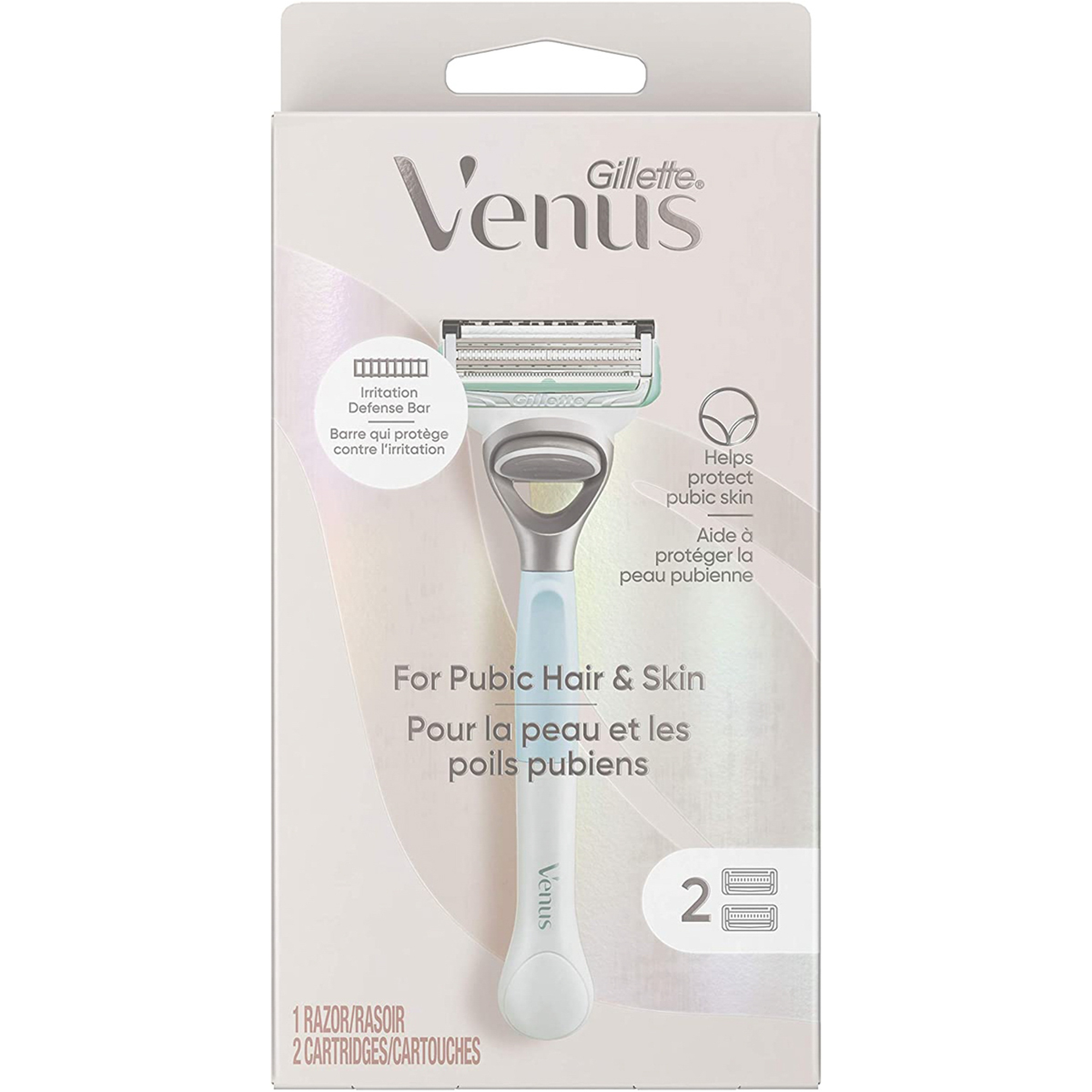 Gillette Venus Bikini Skin Care Women'S Razor + 2 Razor Blade Refill With Precision Trimmer
