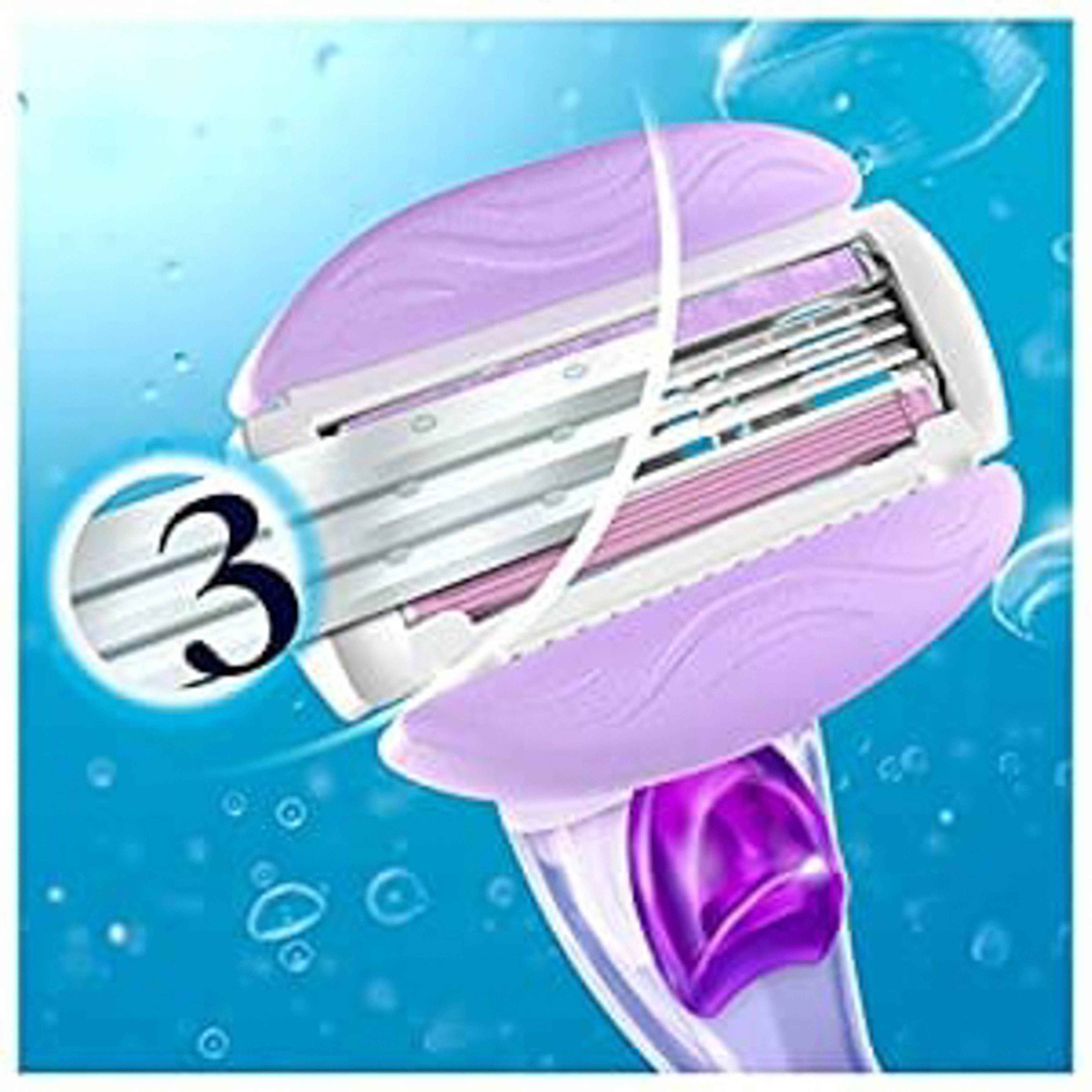 Gillette Venus Comfort Glide Razor 3 Bladed + 2 Count Blades Refills