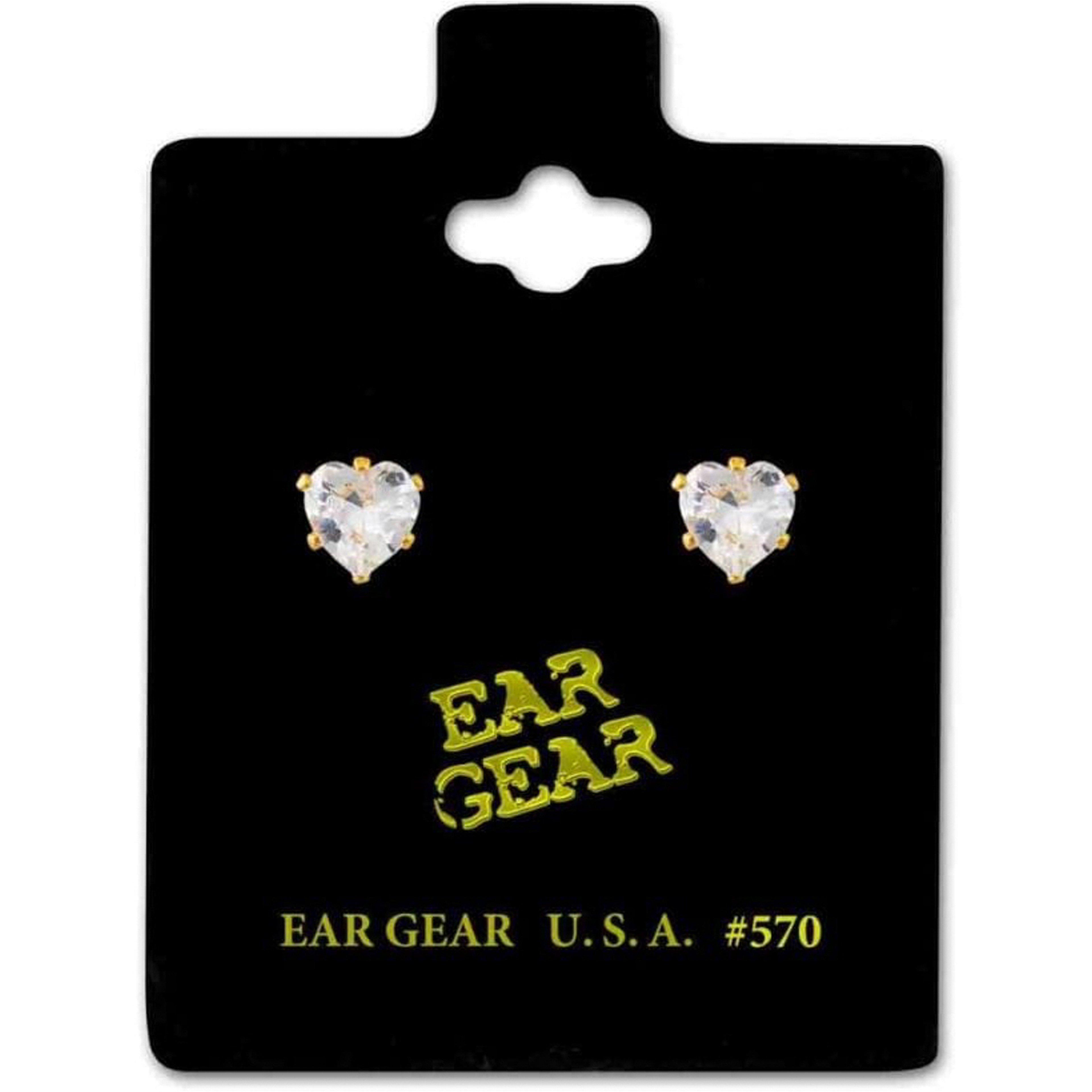 اير جير حلق جولد بحجر زركونيا قلب 5.5ملم