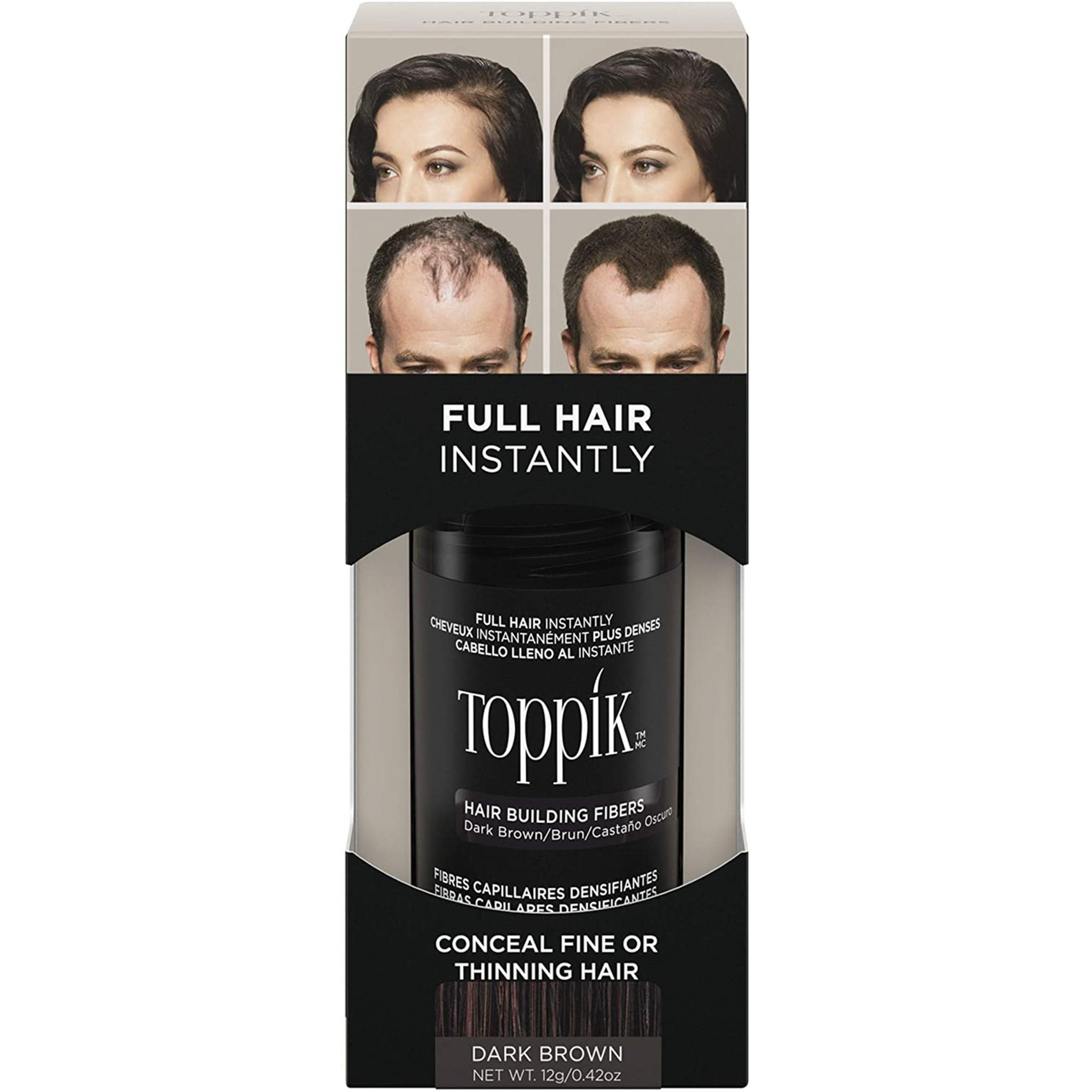 Hair Building Fibers-Dark Brown 12G