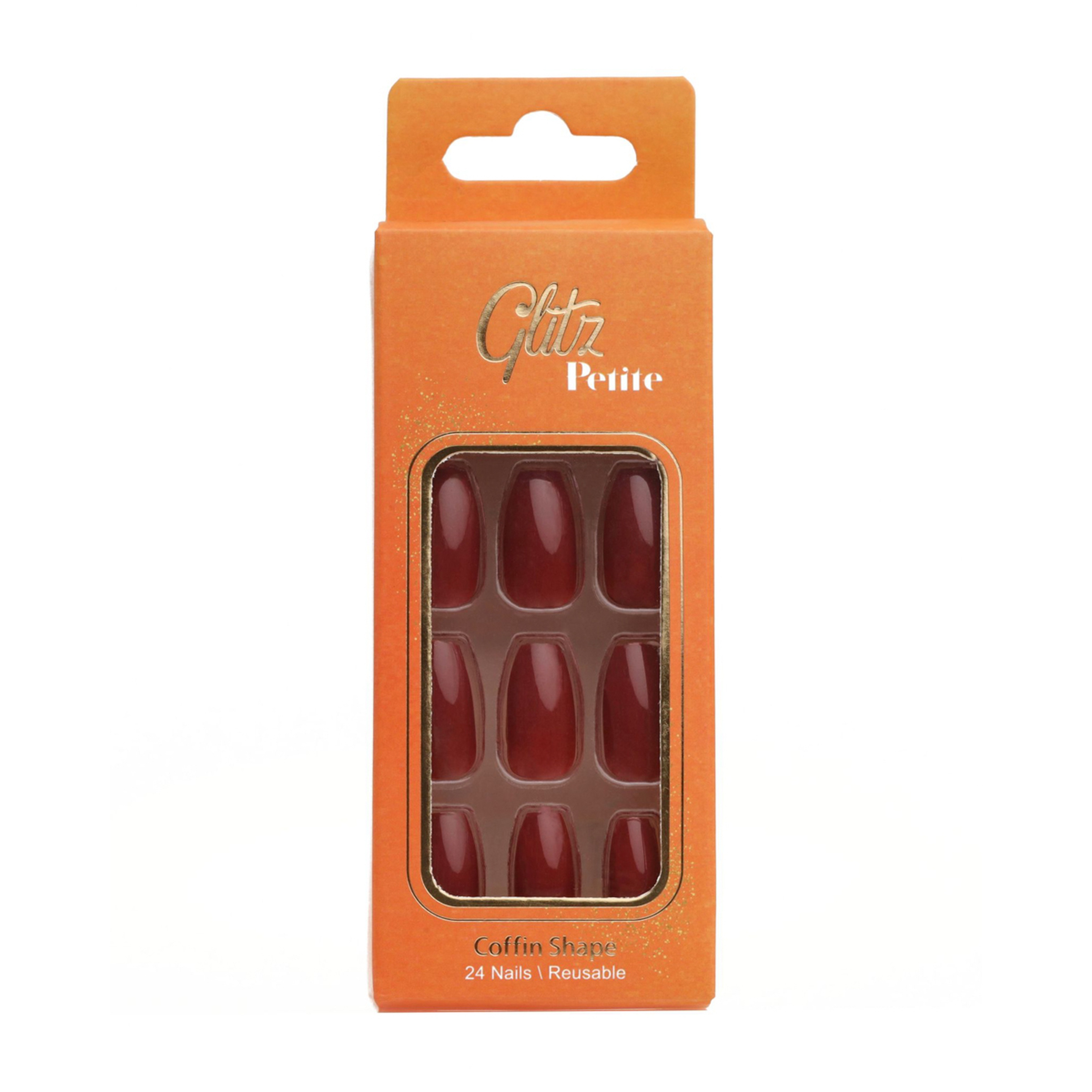 جليتز بتيت اظافر شكل كوفان# 12 احمر غامق