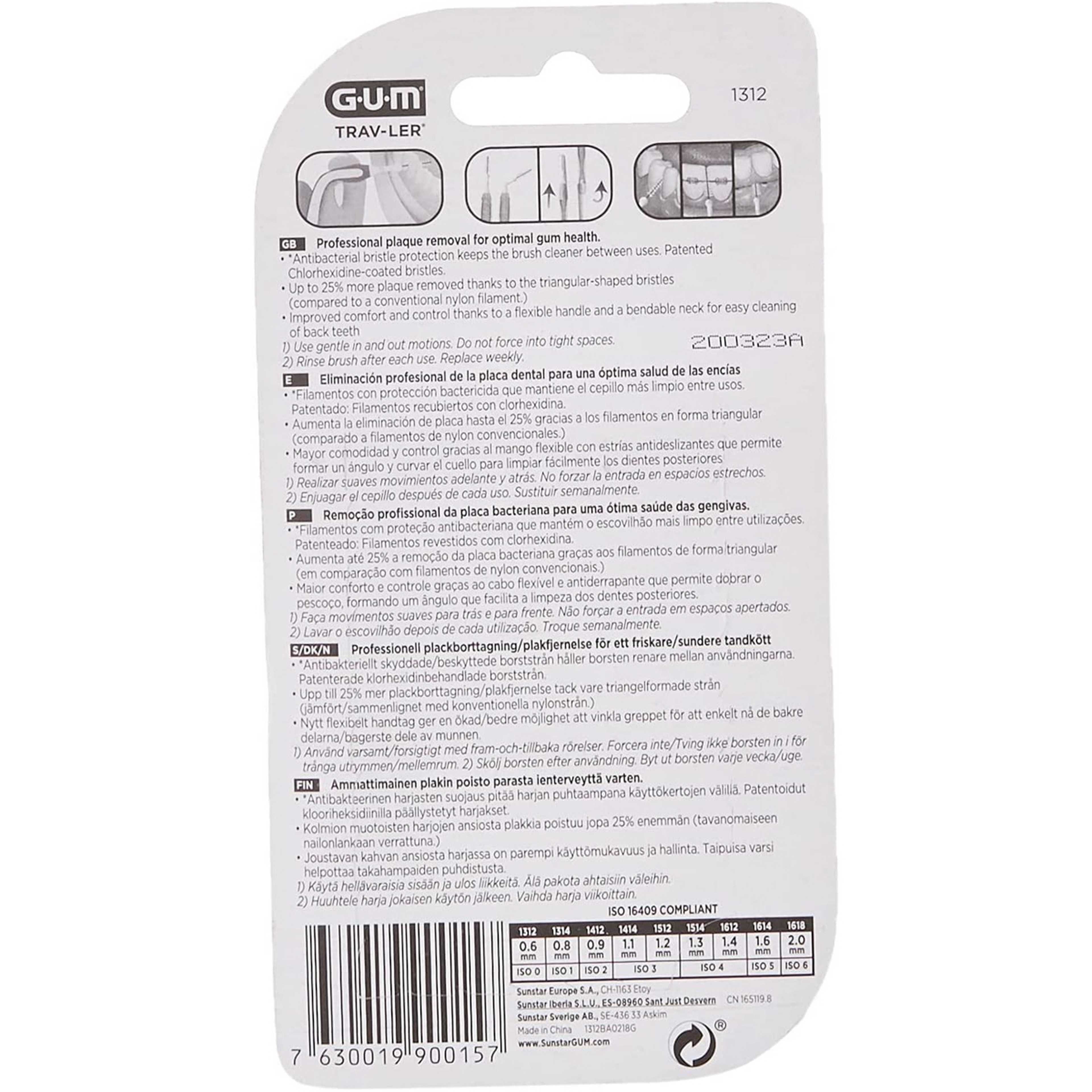 جم فرشاة بين الاسنان للتقويم ازرق مقاس 6 مم