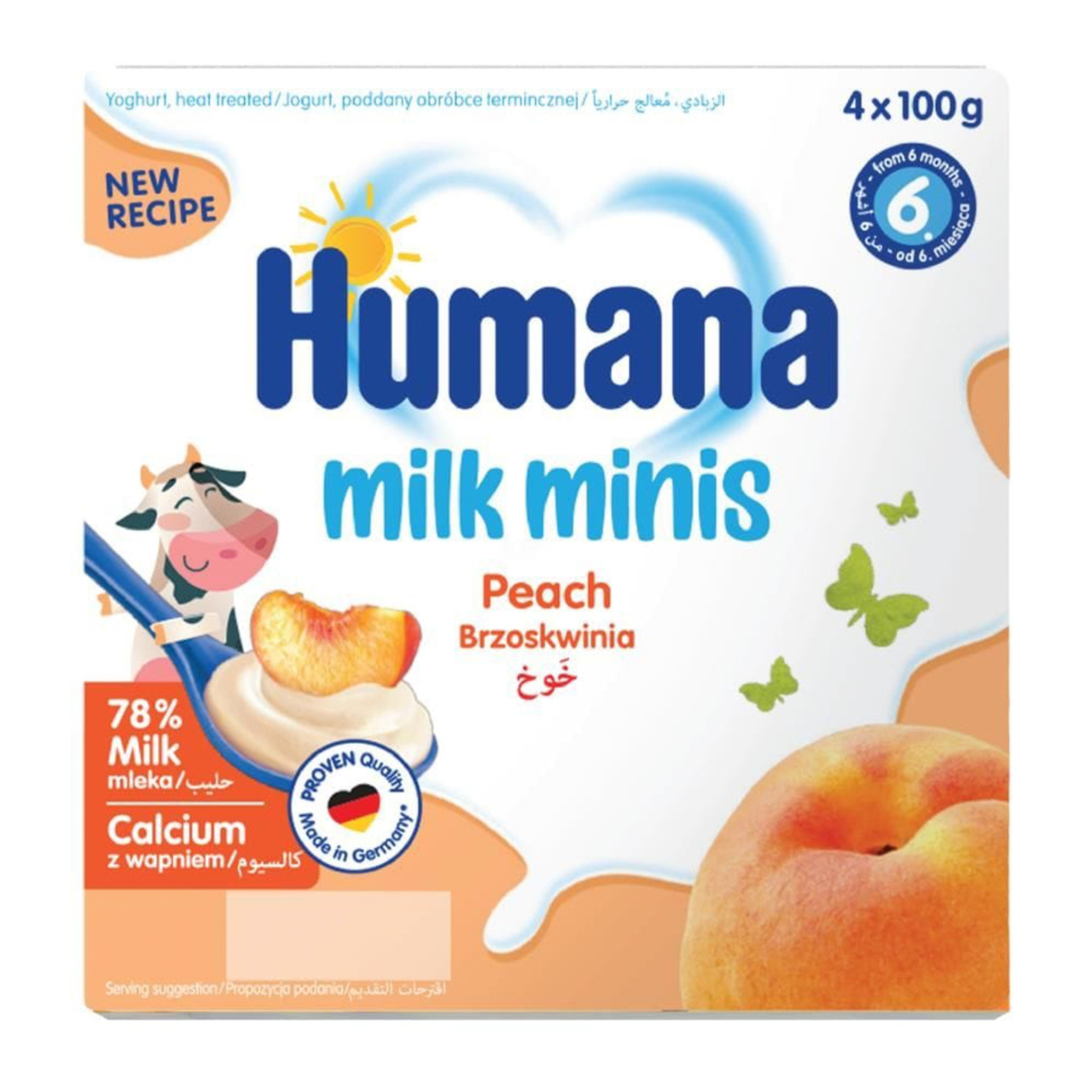 Humana Baby Pudding Healthy Snack Peach Flavor 4X100G