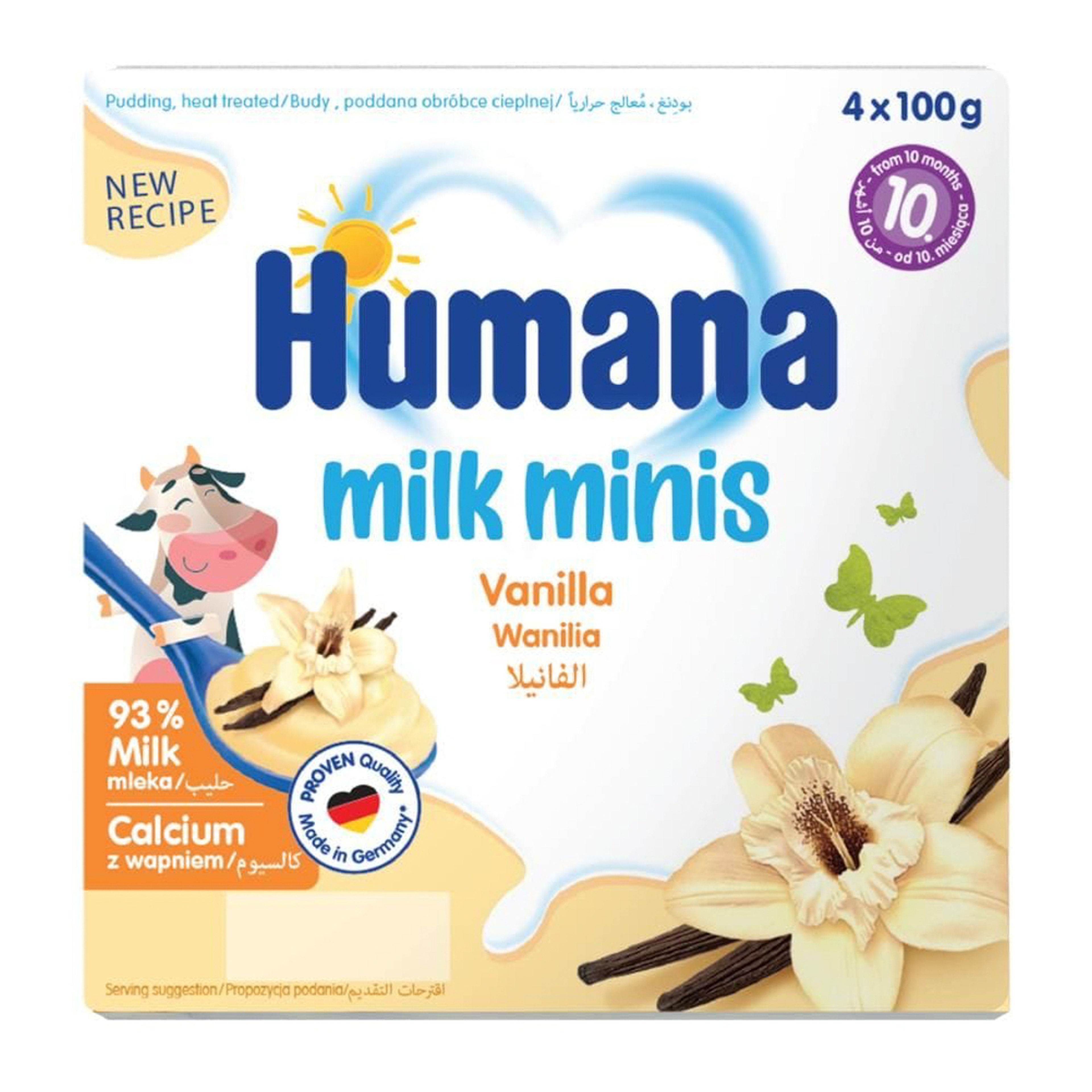 Humana Baby Pudding Healthy Snack Vanilla Flavor 4X100G