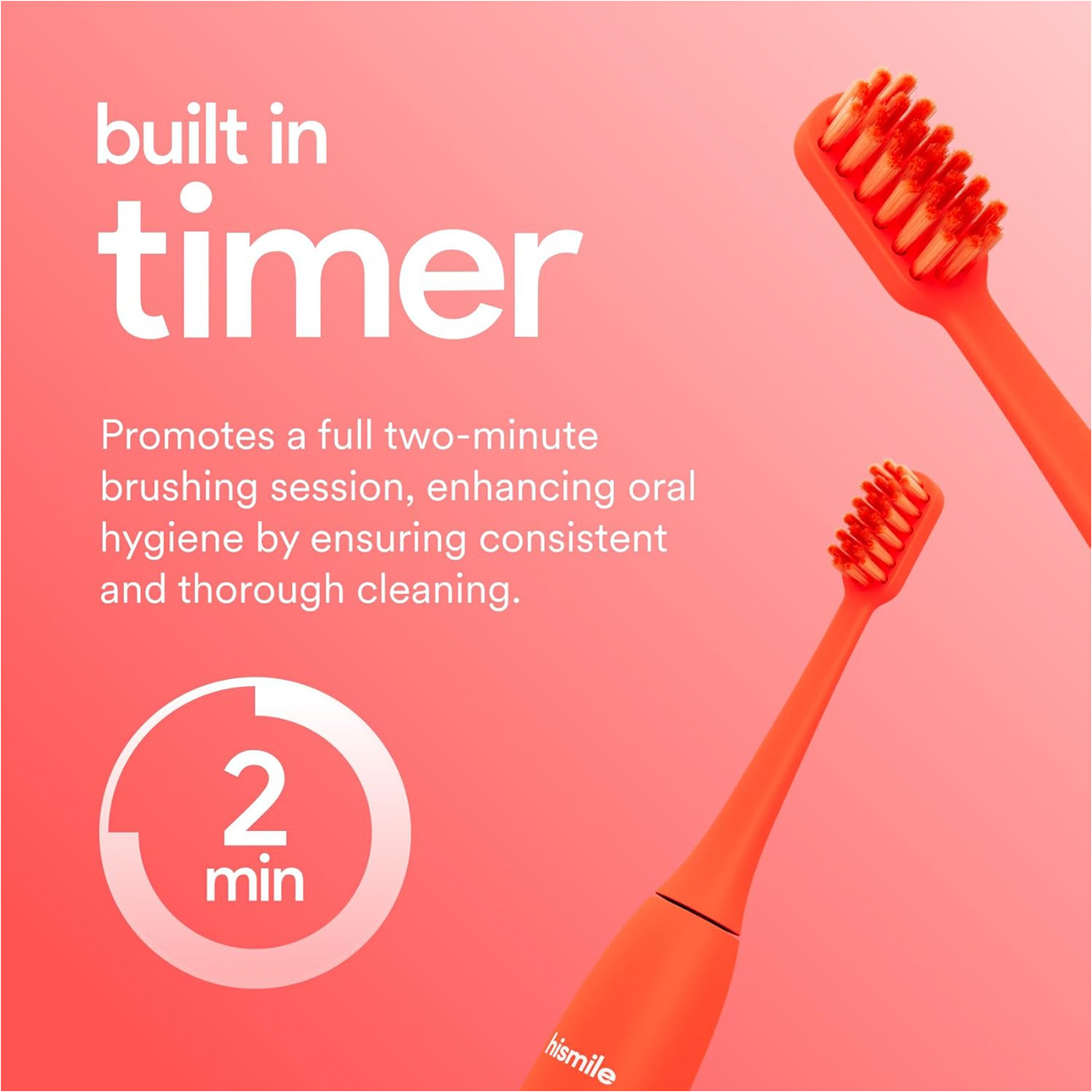 Hismile Electric Toothbrush - Bright Red Color.