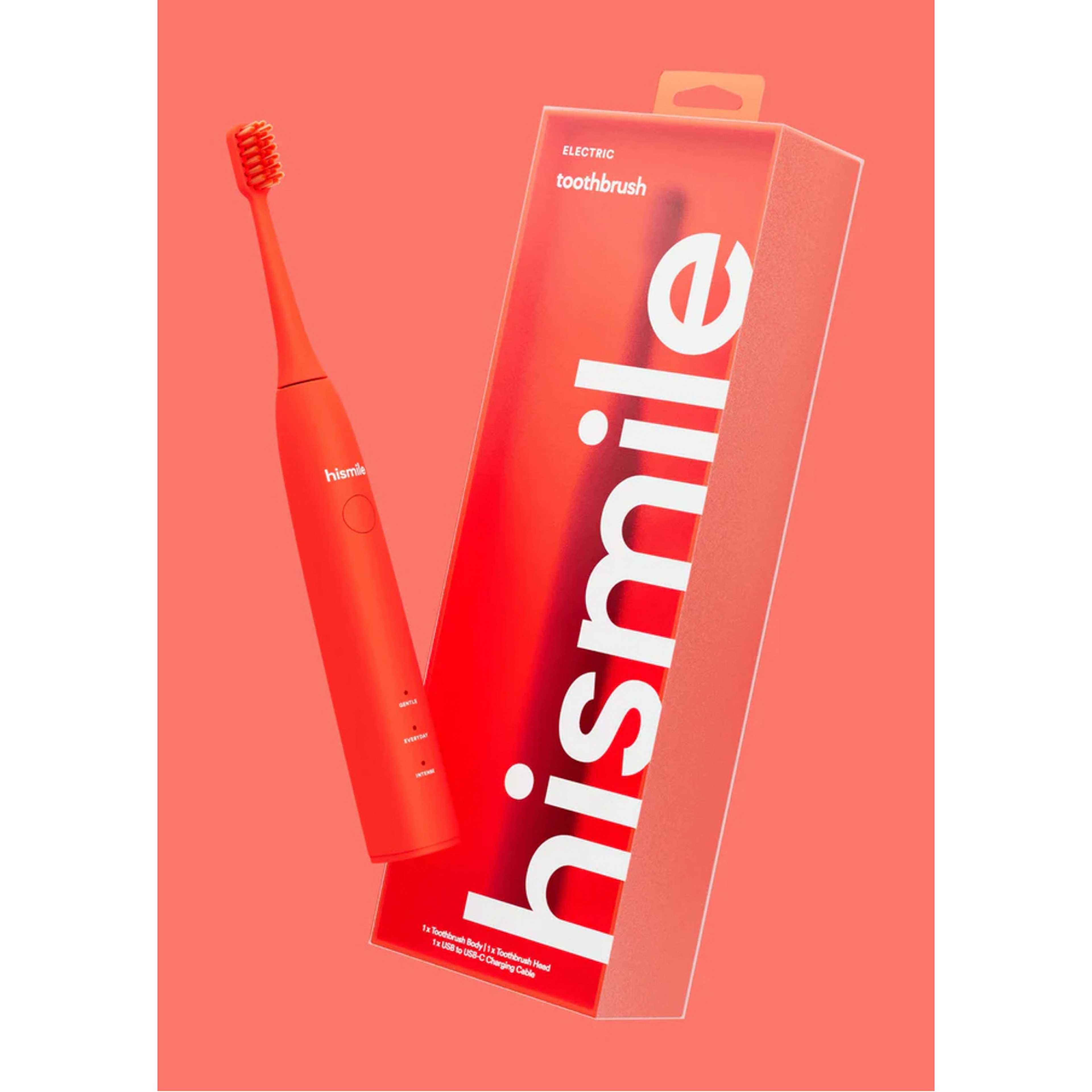 Hismile Electric Toothbrush - Bright Red Color.