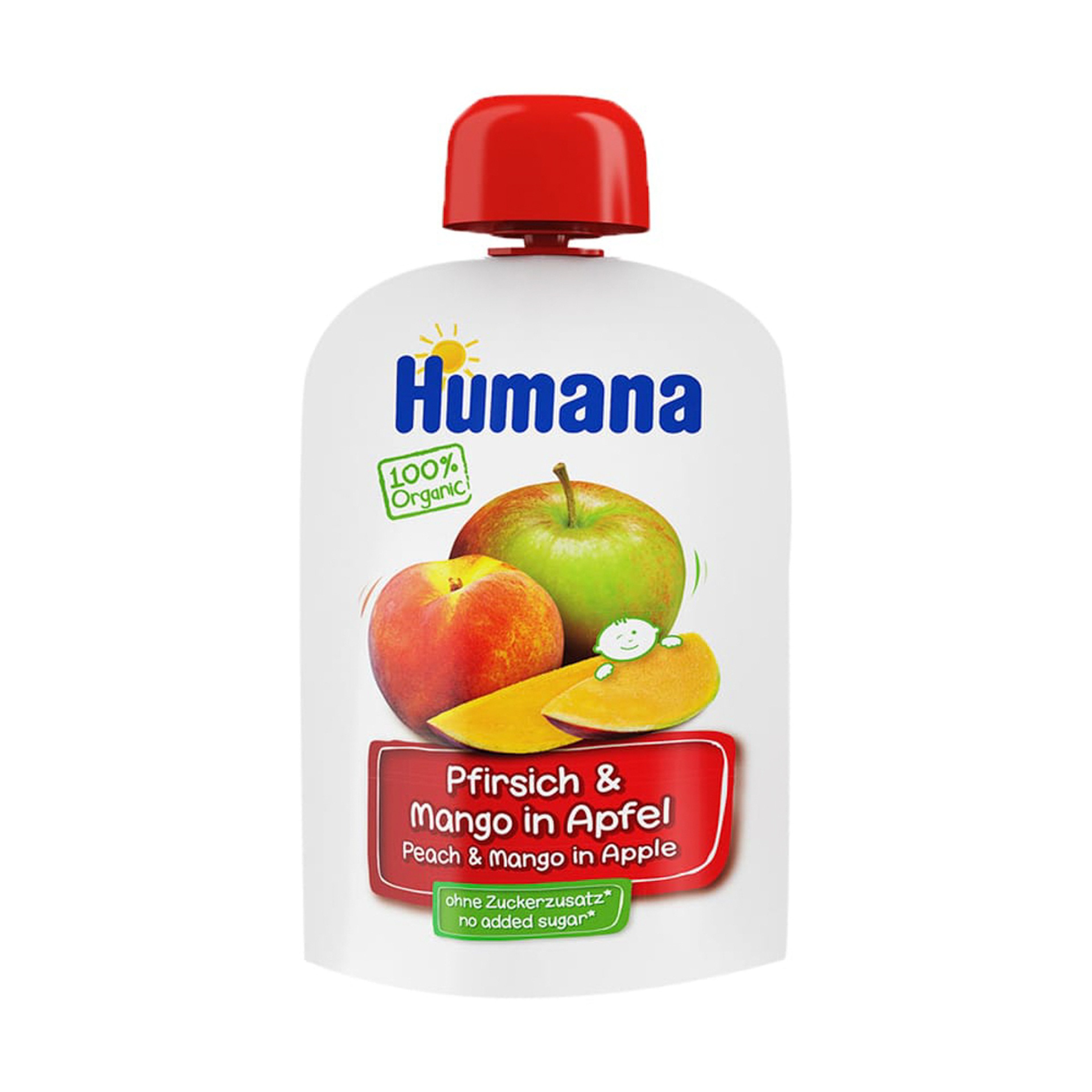 Humana Organic Peach Mango Apple Puree Pouch +8M 90G