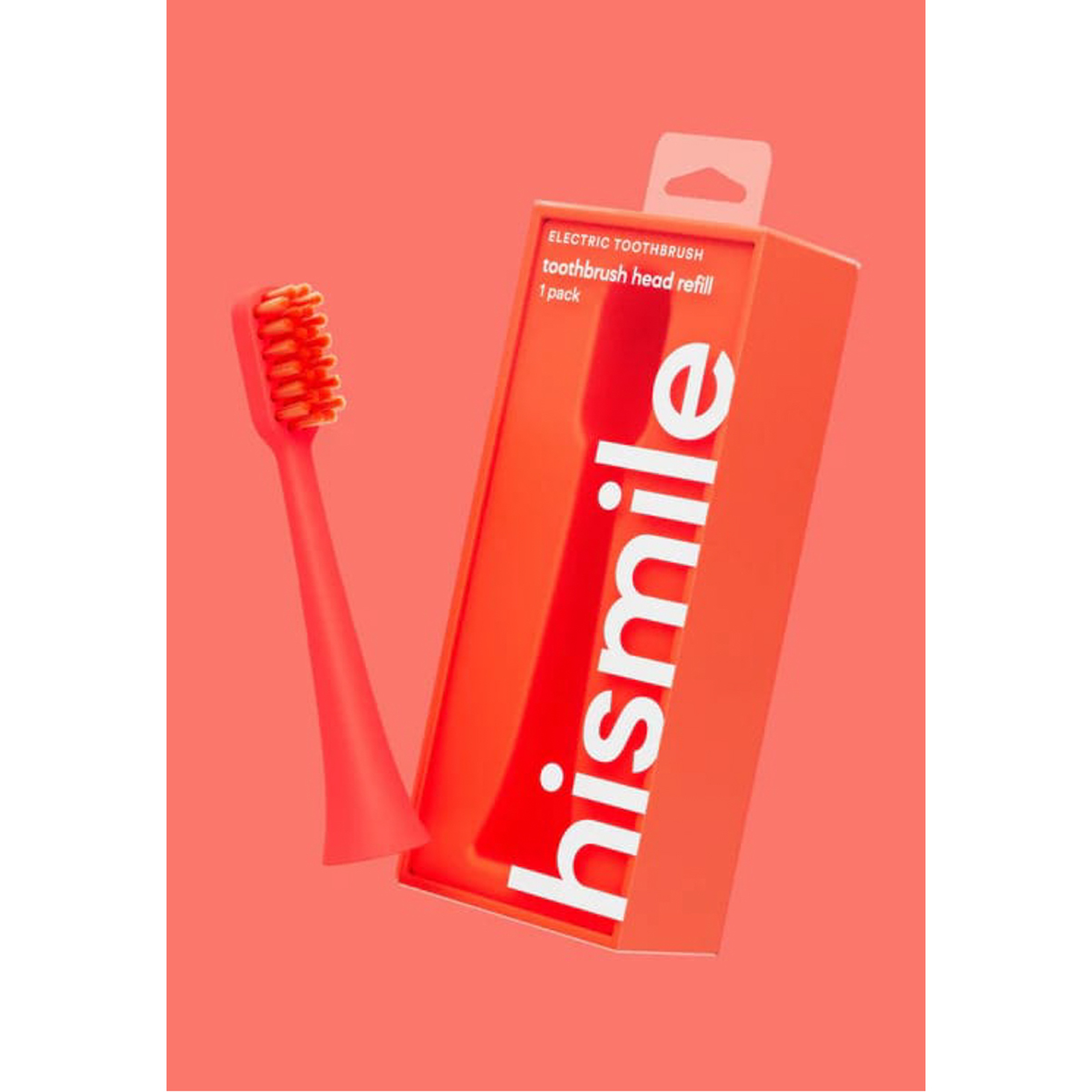 Hismiletoothbrush Replacement Heads- Bright Red Color.