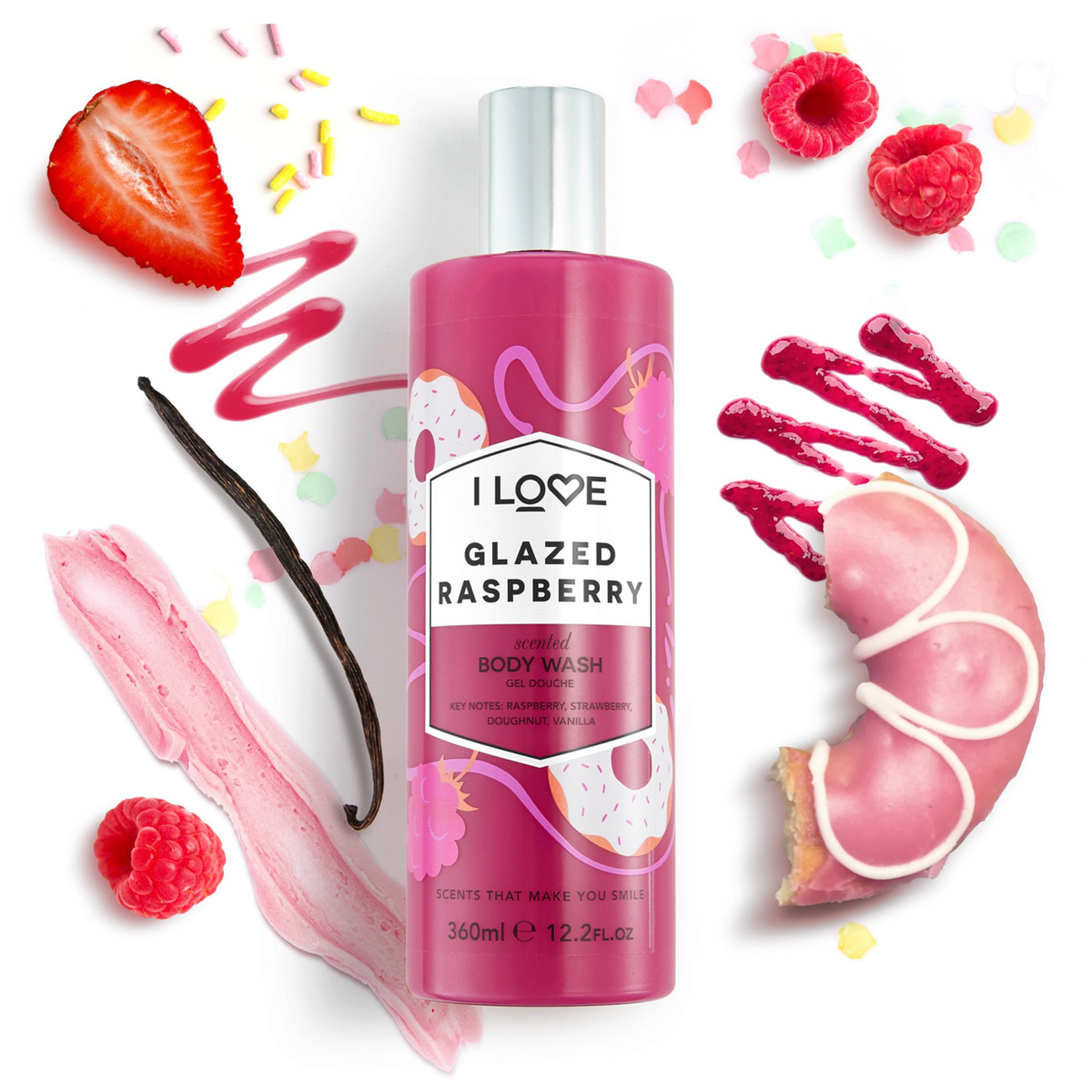 I Love, Signature Collection, Paraben-Free, Cleansing, Glazed Raspberry, Body Wash, 360 Ml
