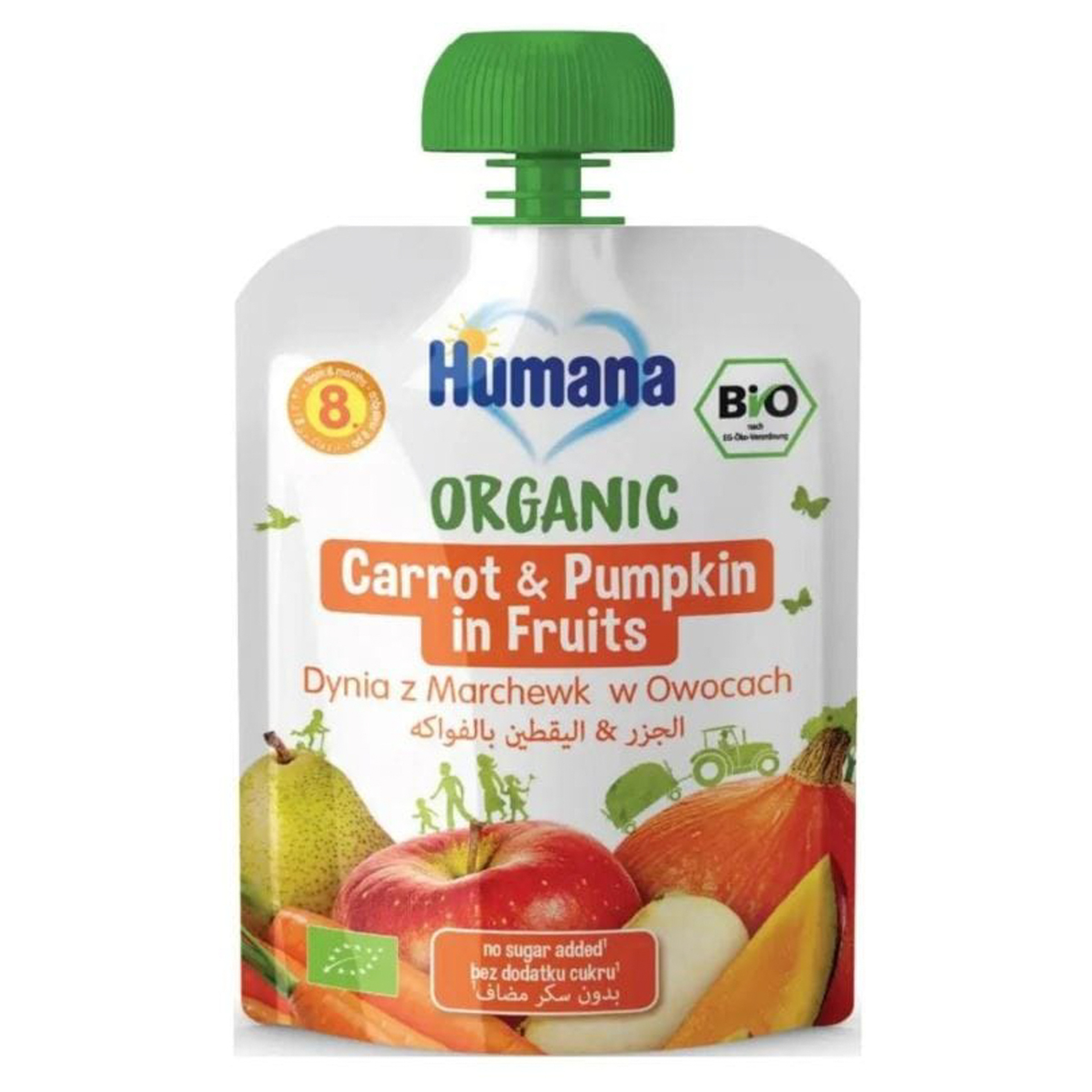 Humana Organic Carrot Pumpkin Fruits Puree Pouch +8M 90G