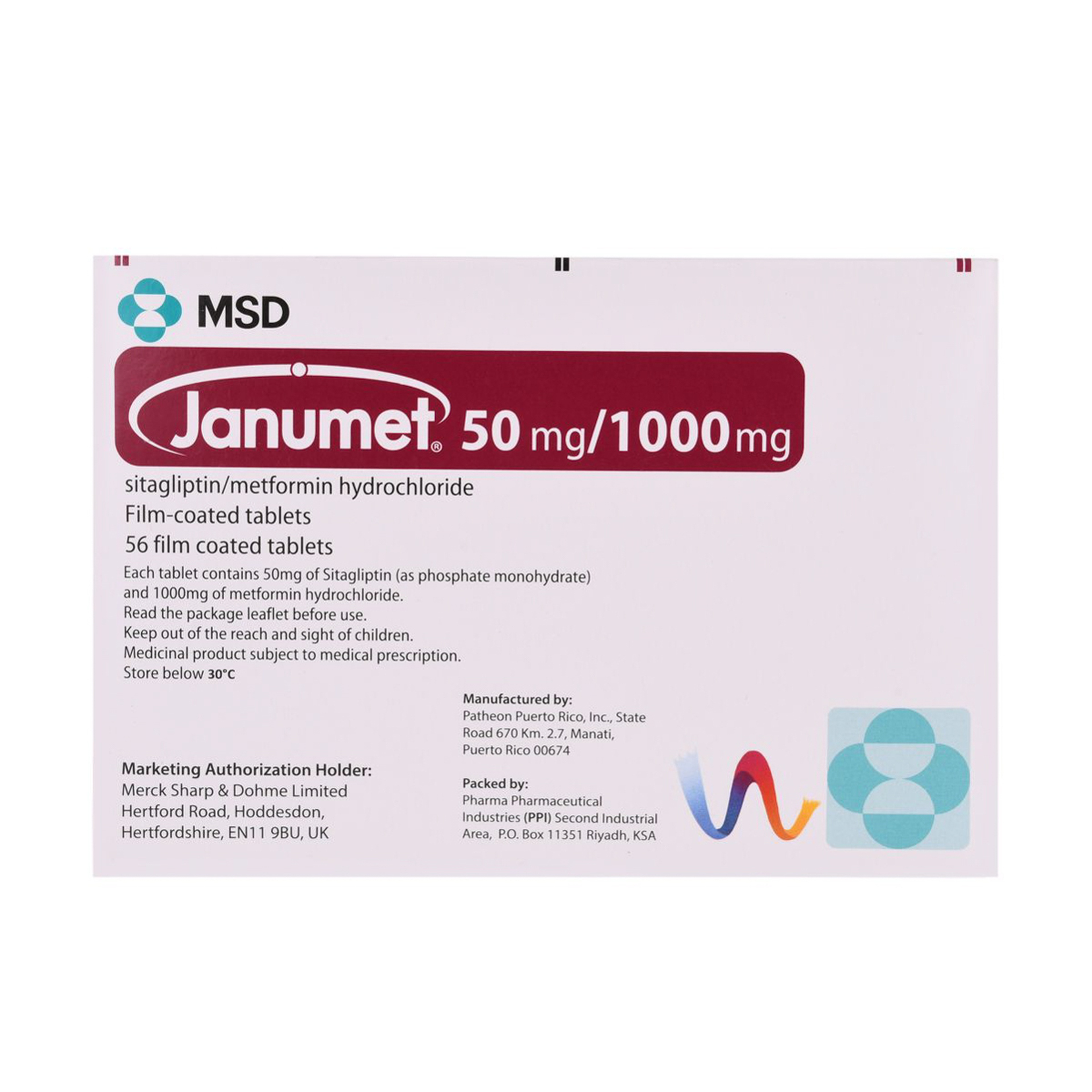 Janumet 50/1000 Mg 56 Tab