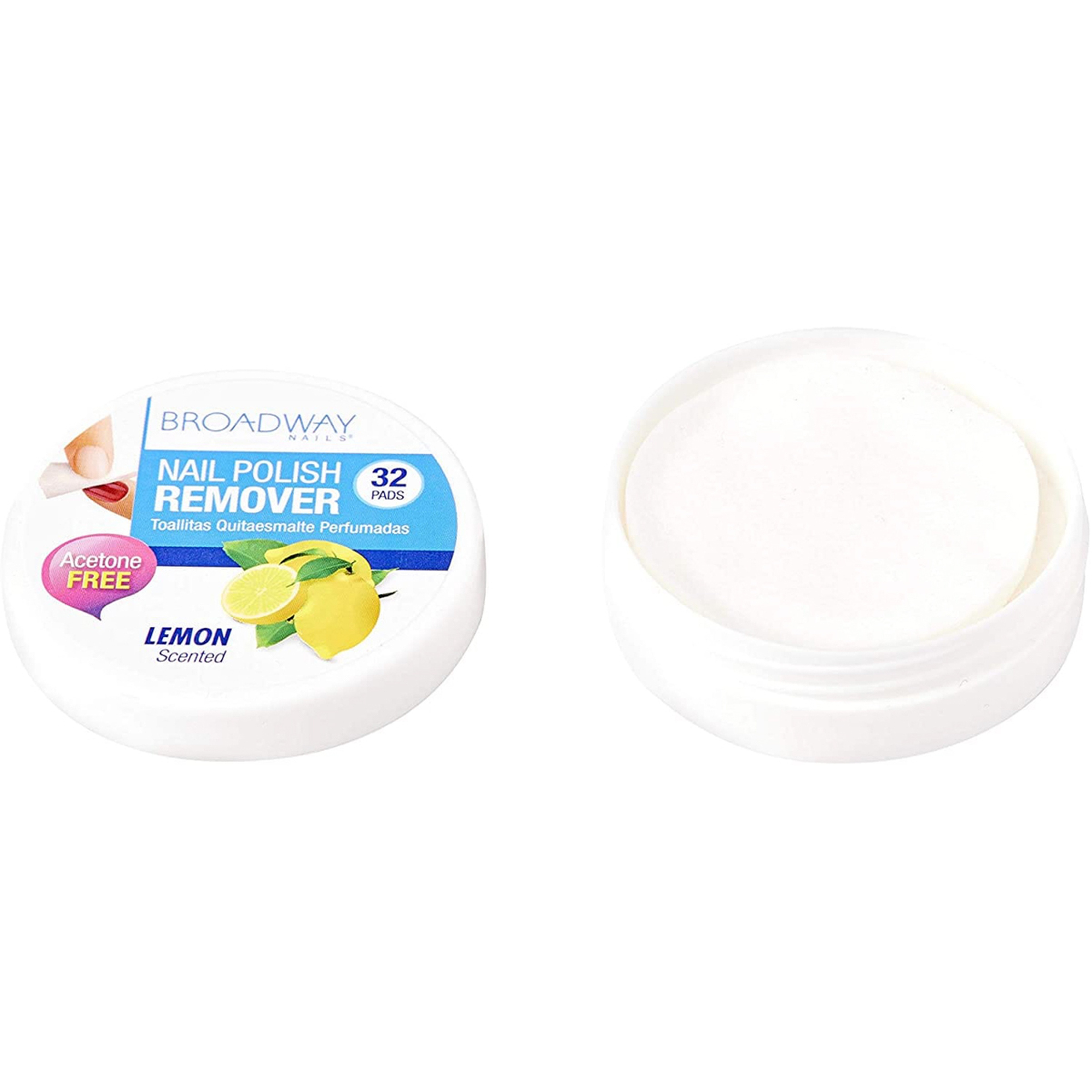 كيس مزيل طلاء الأظافر برودواي 32 شريحة قطن - بالليمون