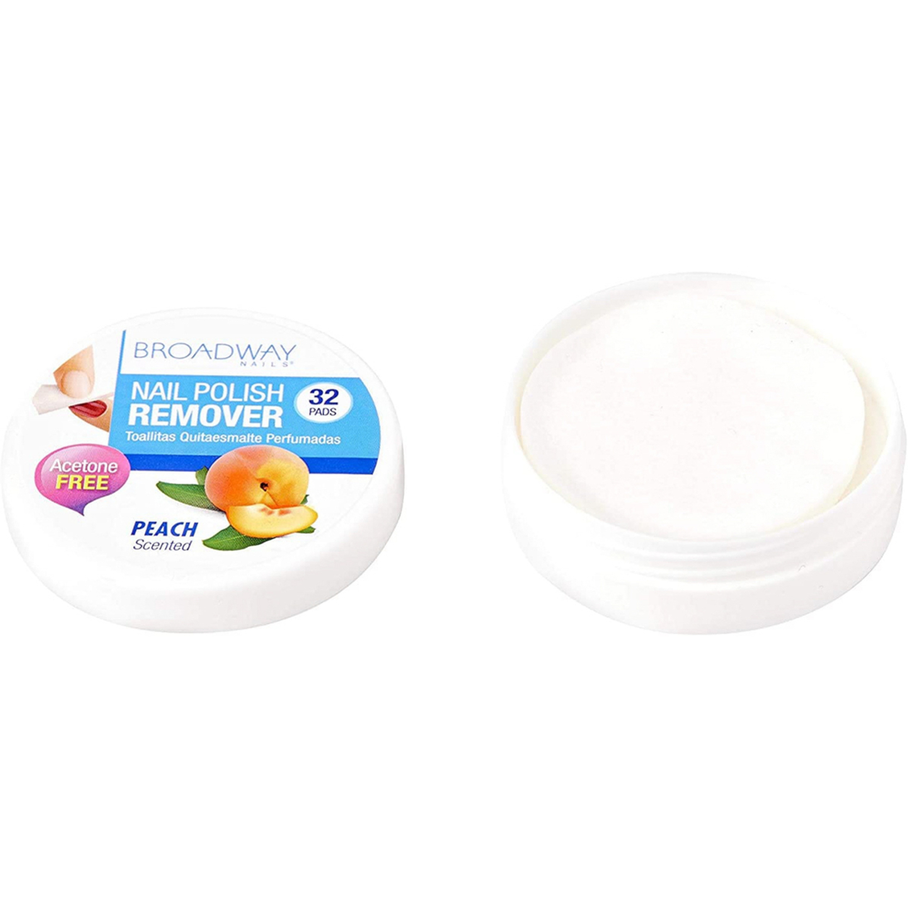 كيس مزيل طلاء الأظافر برودواي 32 شريحة قطن - بالخوخ