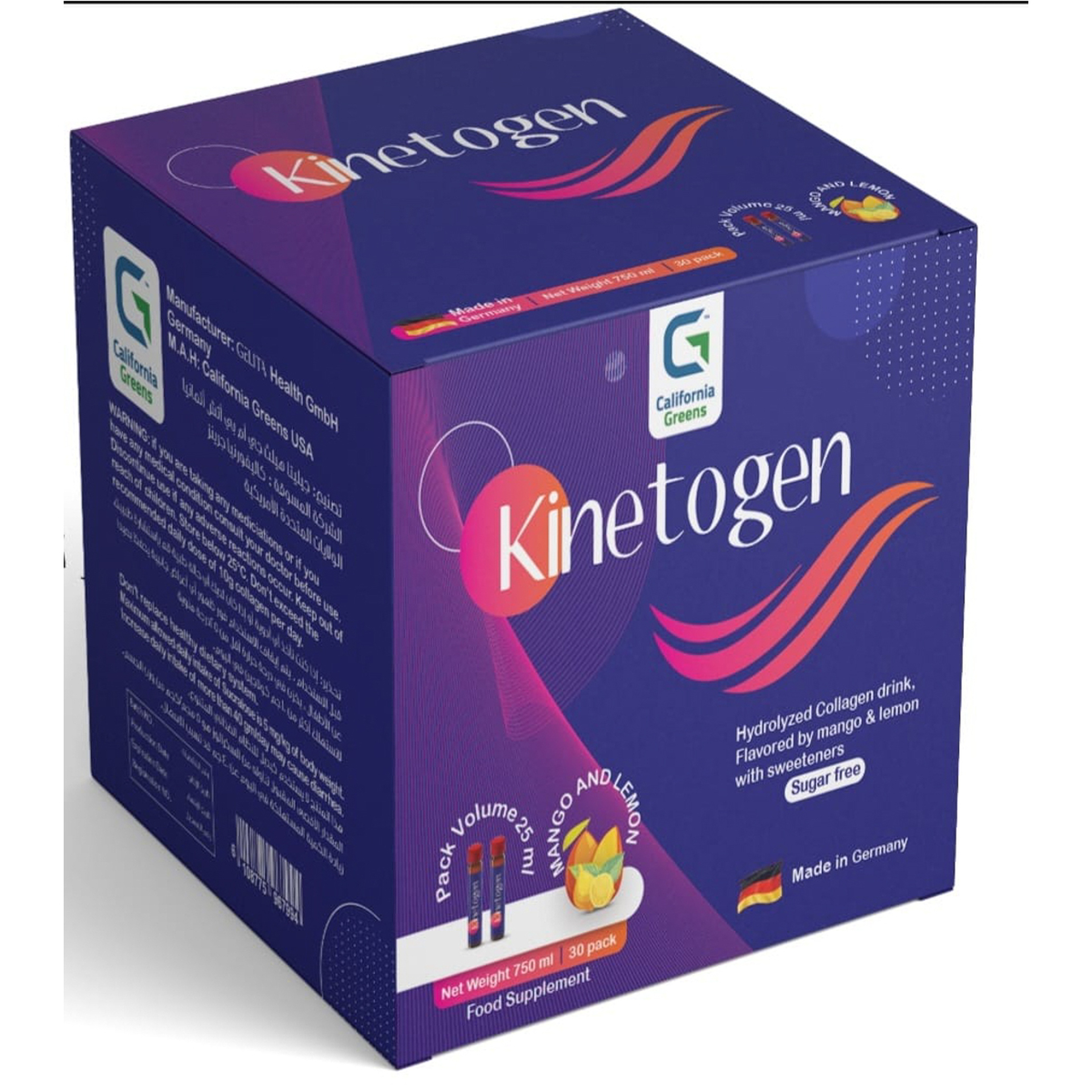 Kinetogen Collagen 30 Mango Lemon Drinkabe Bottles