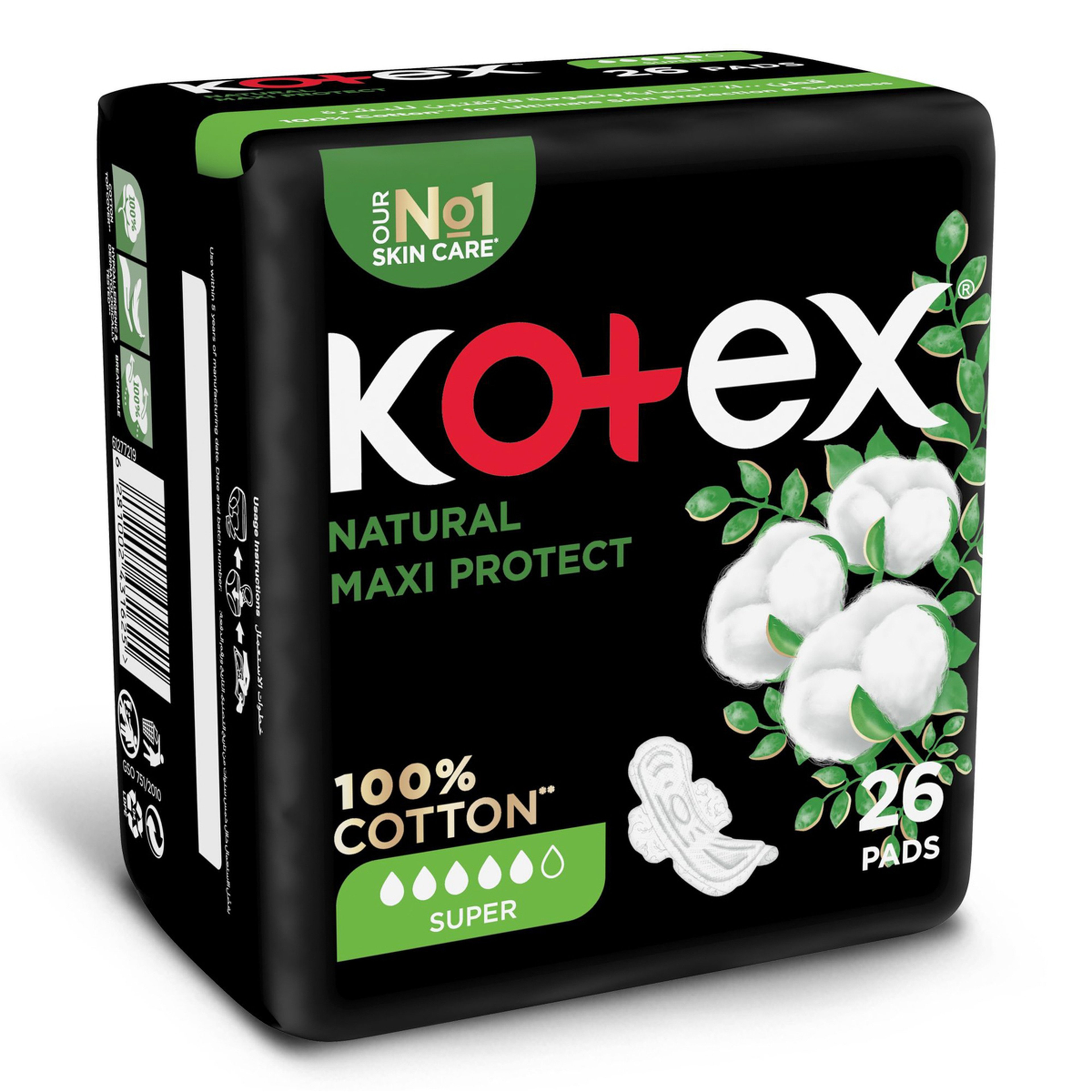 Kotex Natural Maxi Thick Super Pads 26 Pads