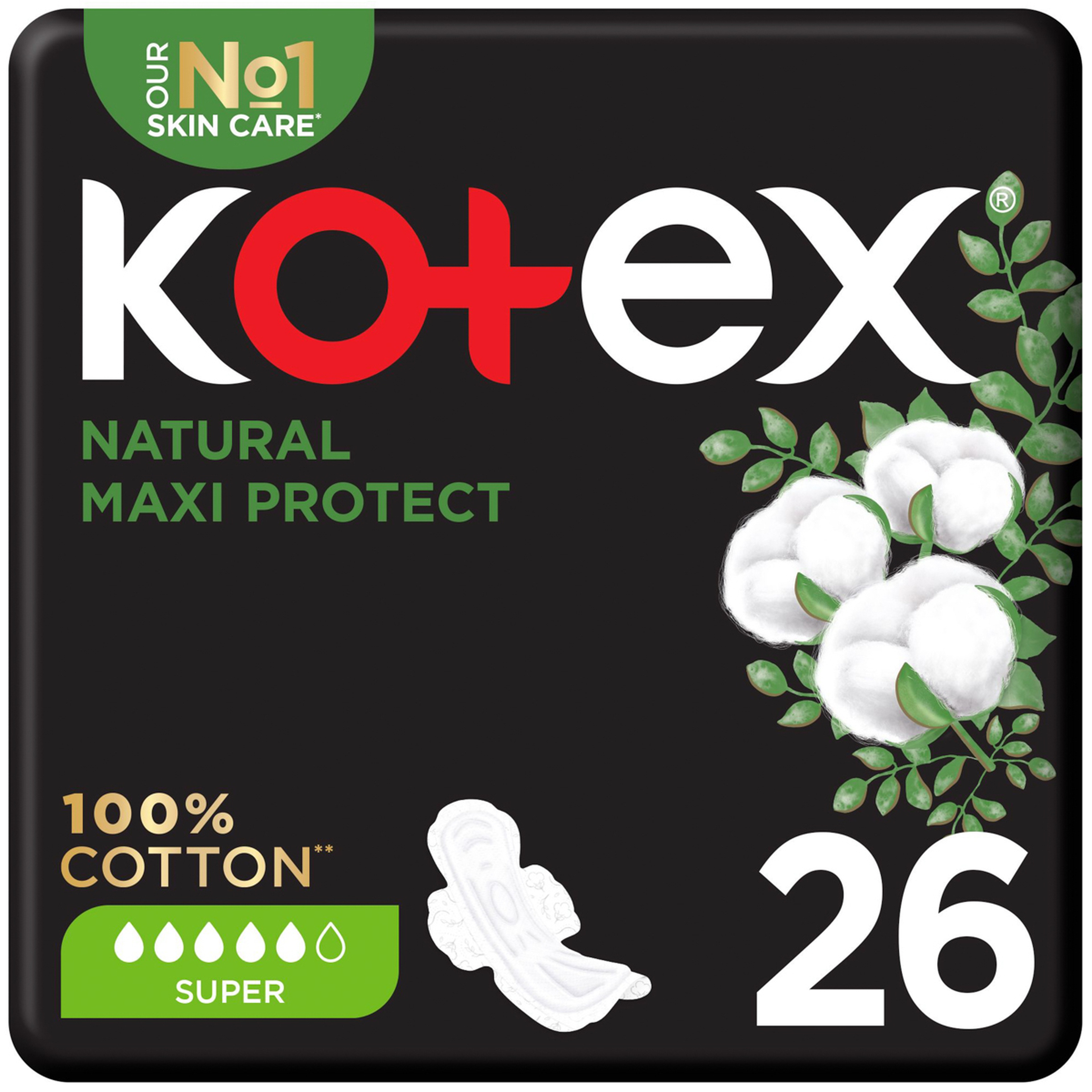 Kotex Natural Maxi Thick Super Pads 26 Pads