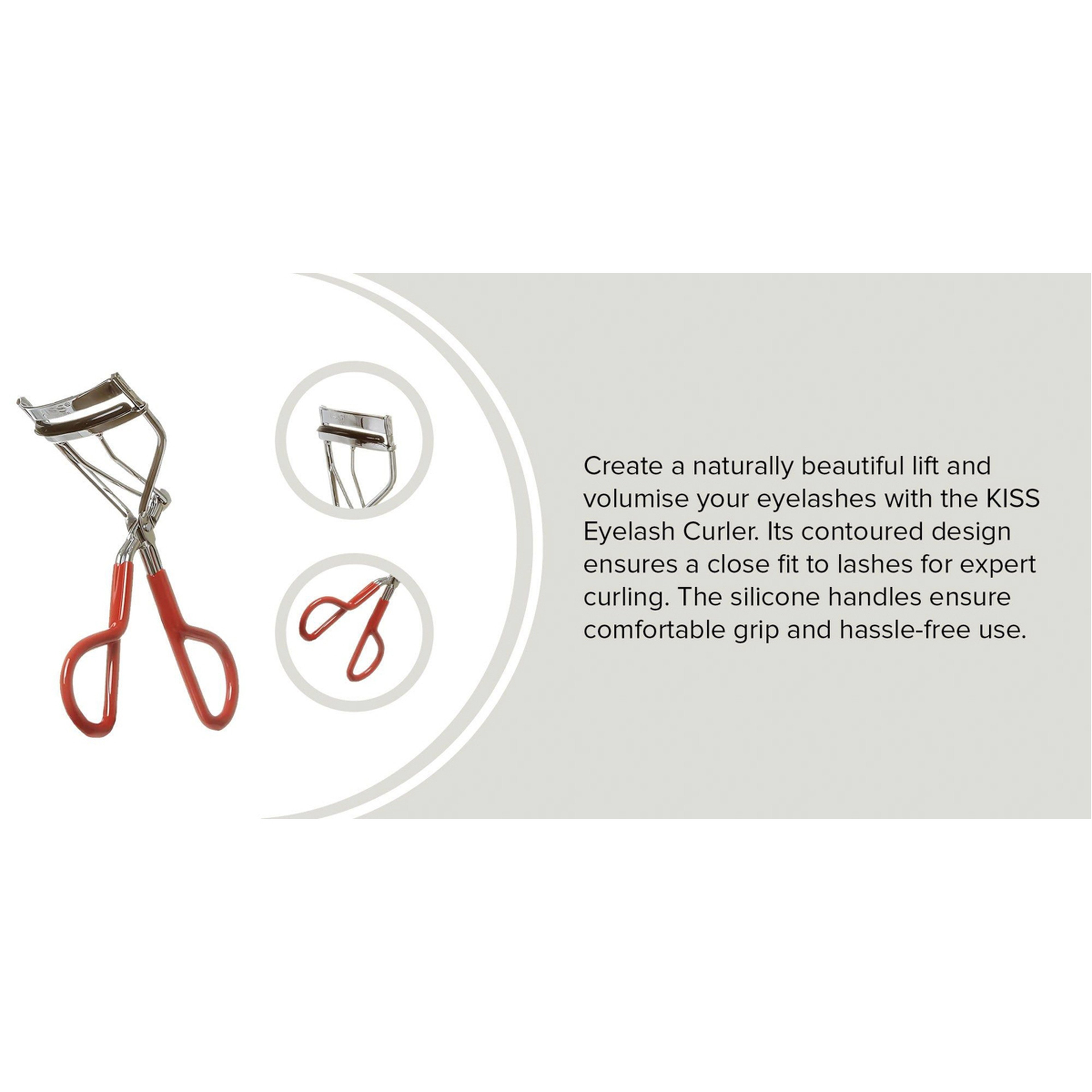 أداة ثني الرموش كيس أحمر/فضي