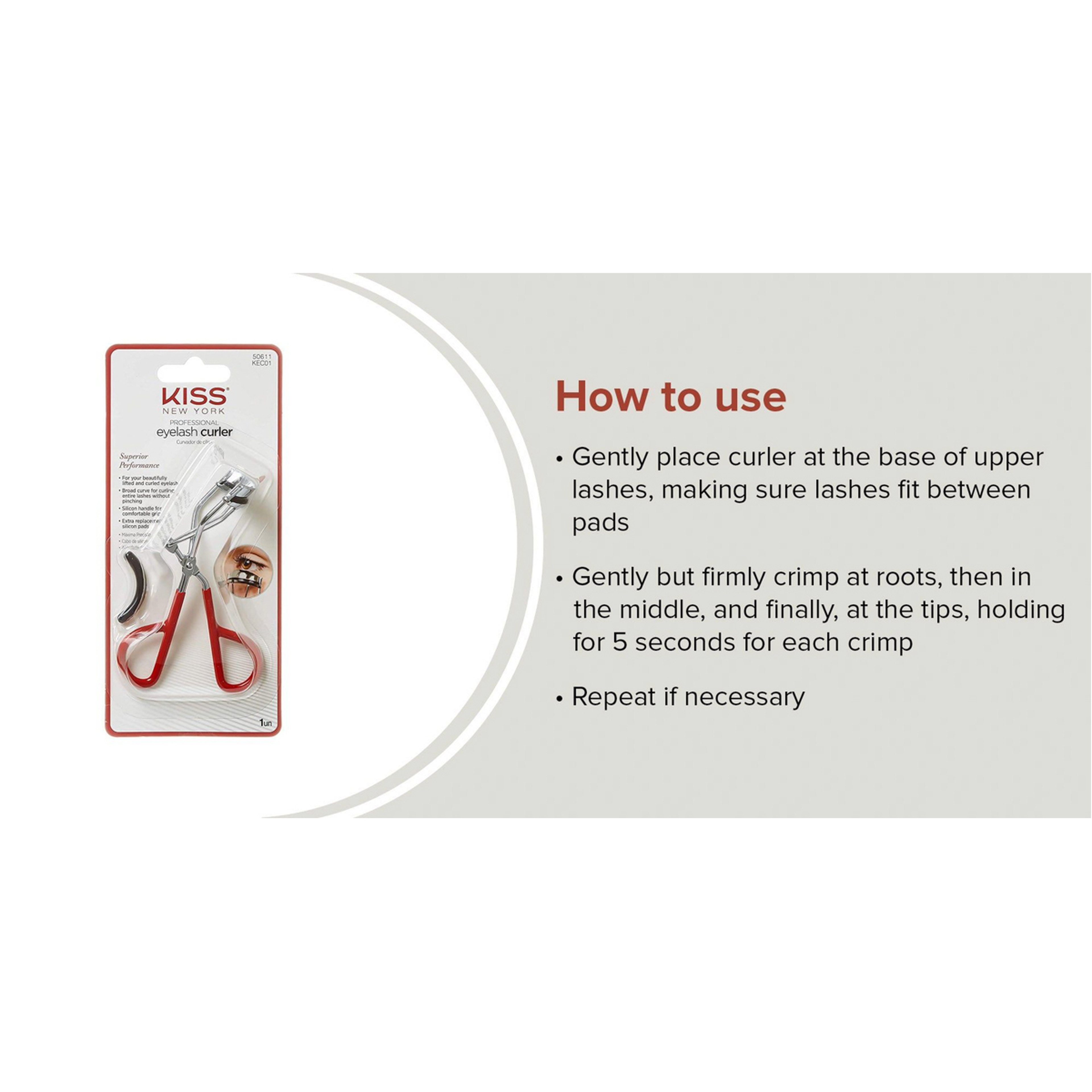 أداة ثني الرموش كيس أحمر/فضي