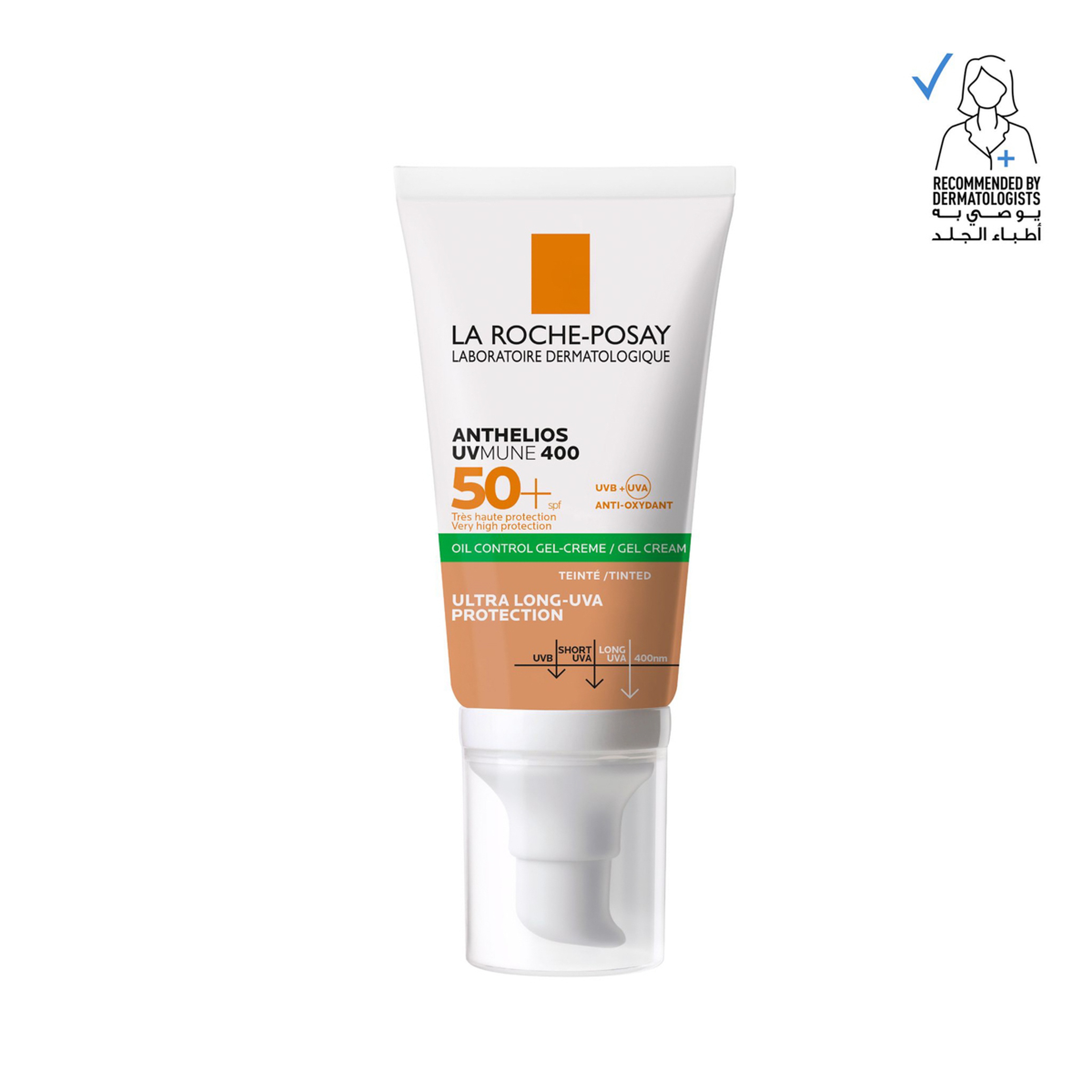 للا روش بوزيه أنثيليوس اكس ال جل واقي شمس ملوّن SPF50+ للبشرة الدهنية 50مل