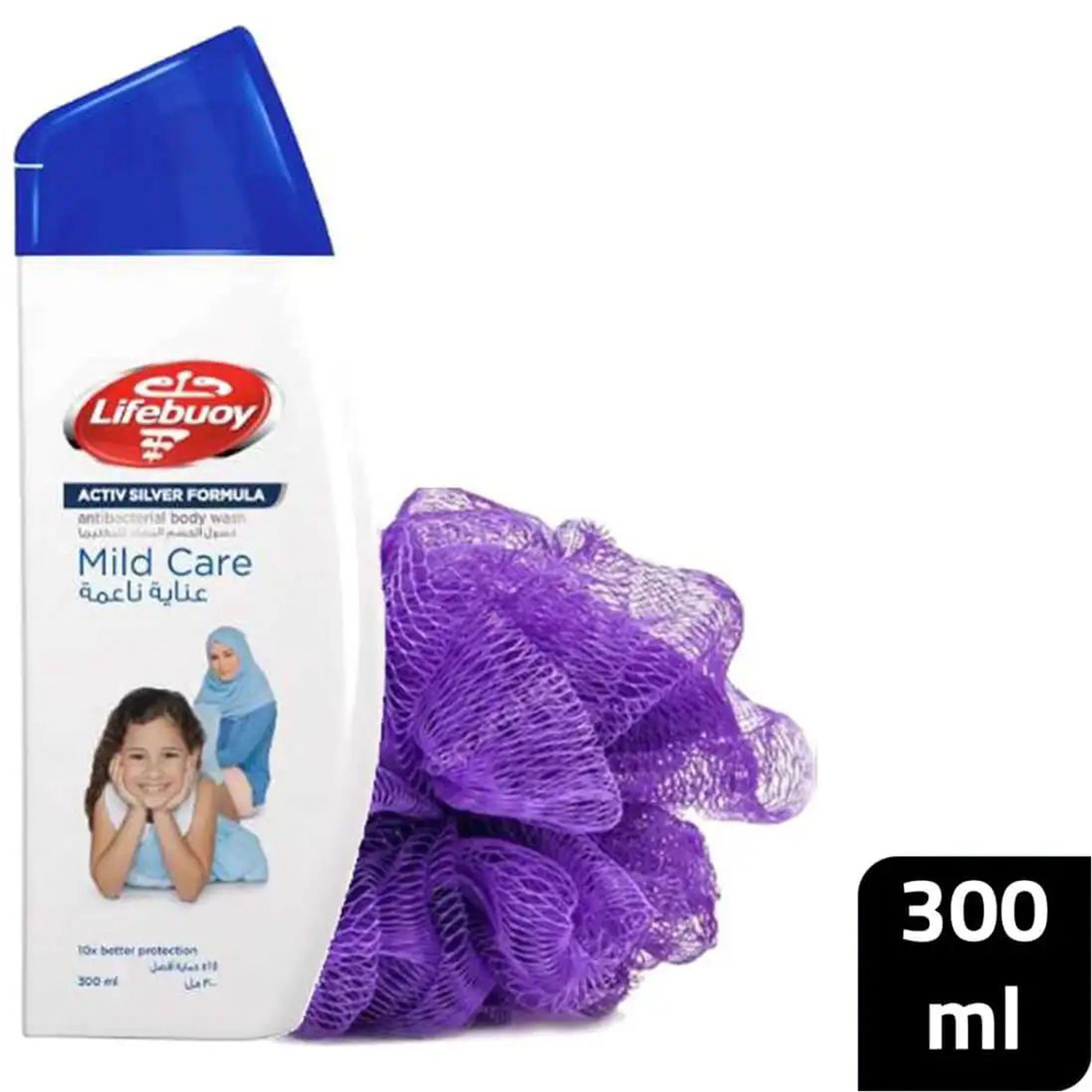 Lifebuoy Body Wash Care 300 Ml + Puff
