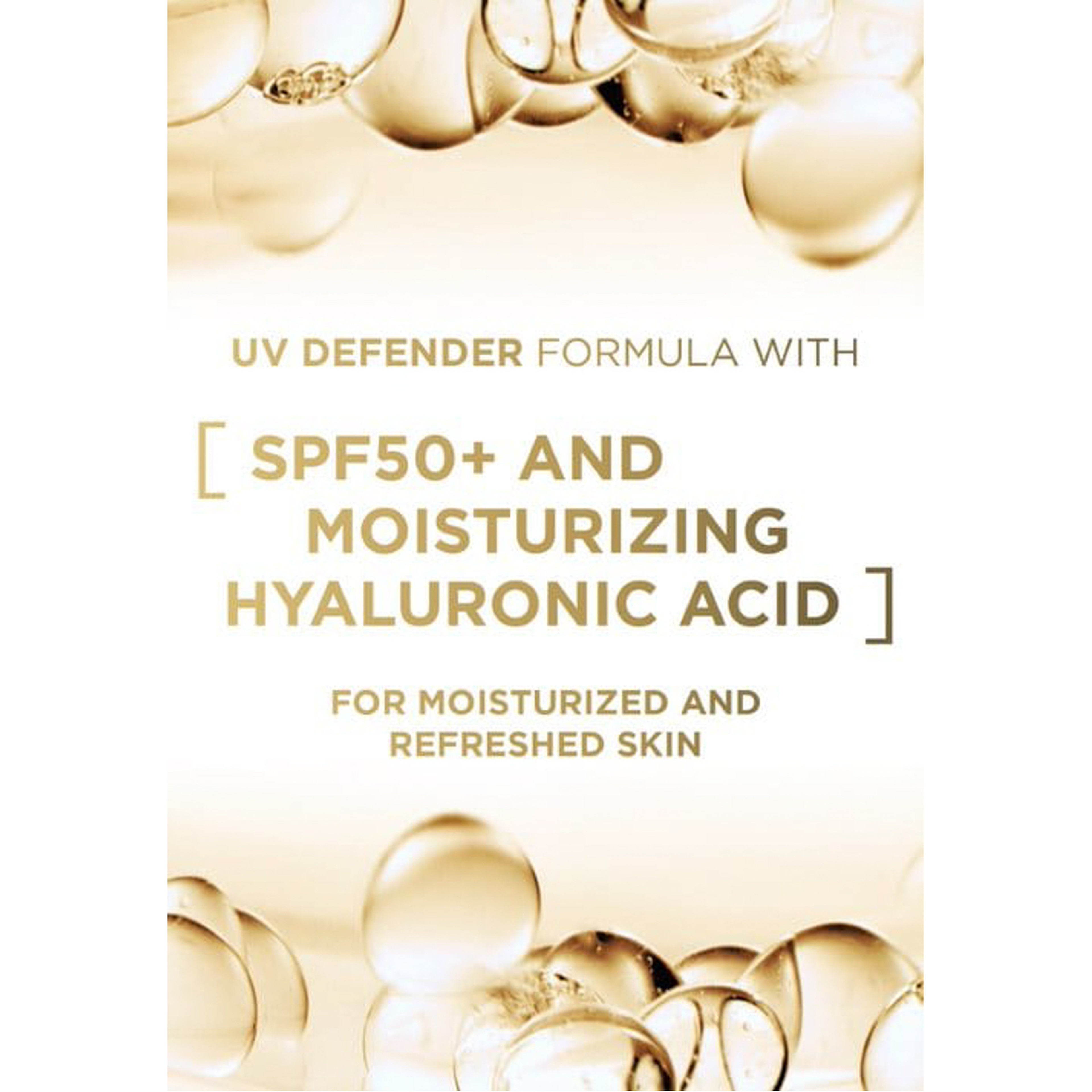 لوريال باريس واقي شمس يومي ضد الشيخوخة بترطيب فائق حماية +50 مع حمض الهيالورونيك - 50 مل