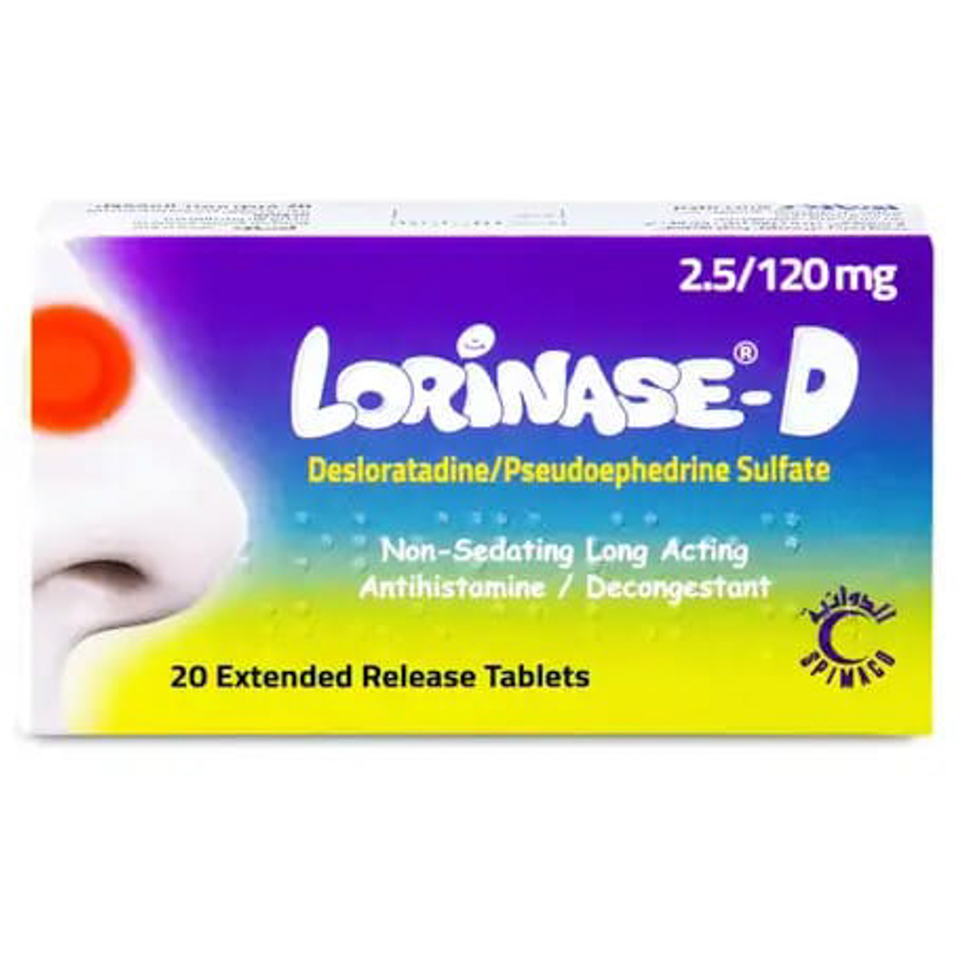 Lorinase-D 2.5/120Mg 20 Tablets