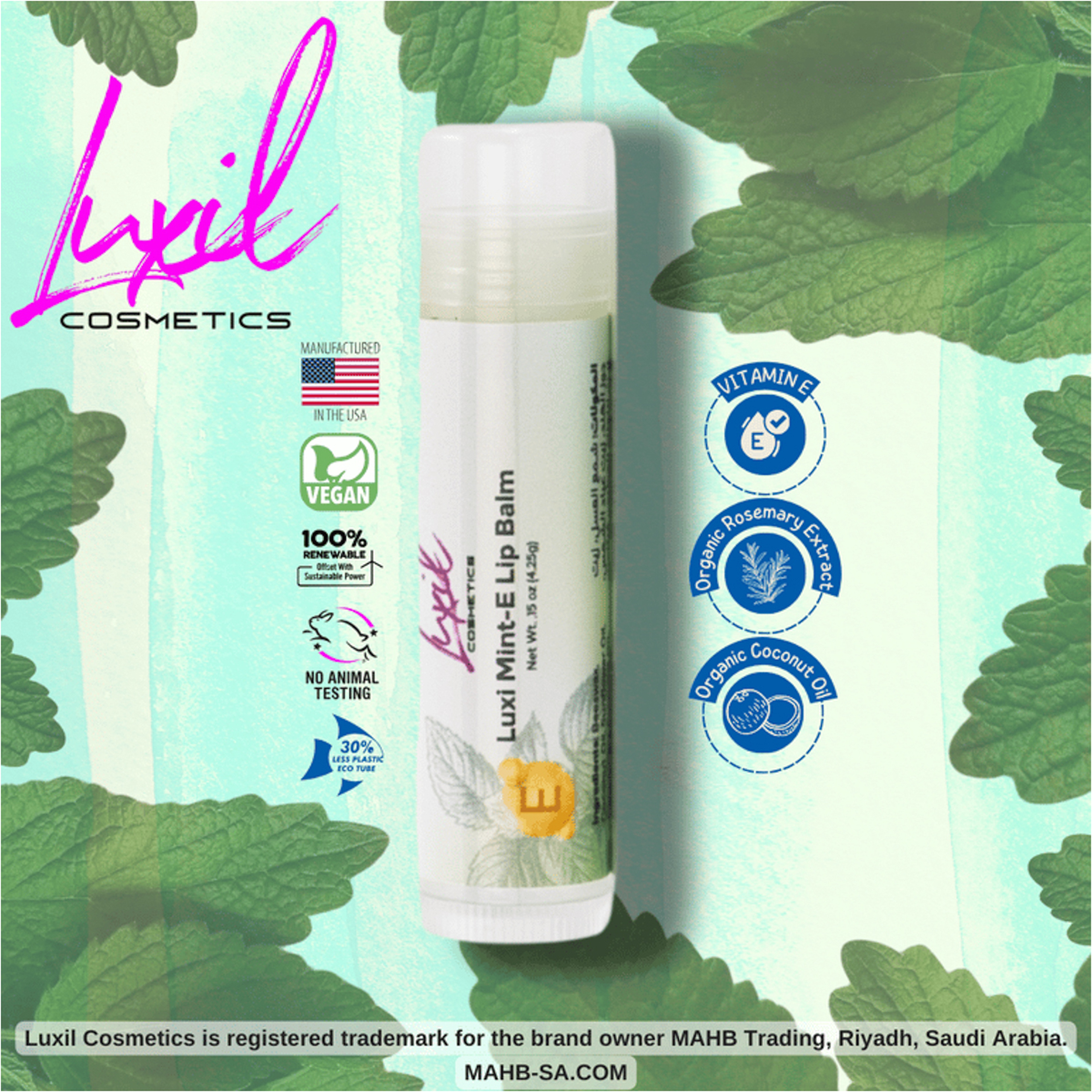 Luxi Mint-E Lip Balm With Vitamin E 4.25 G
