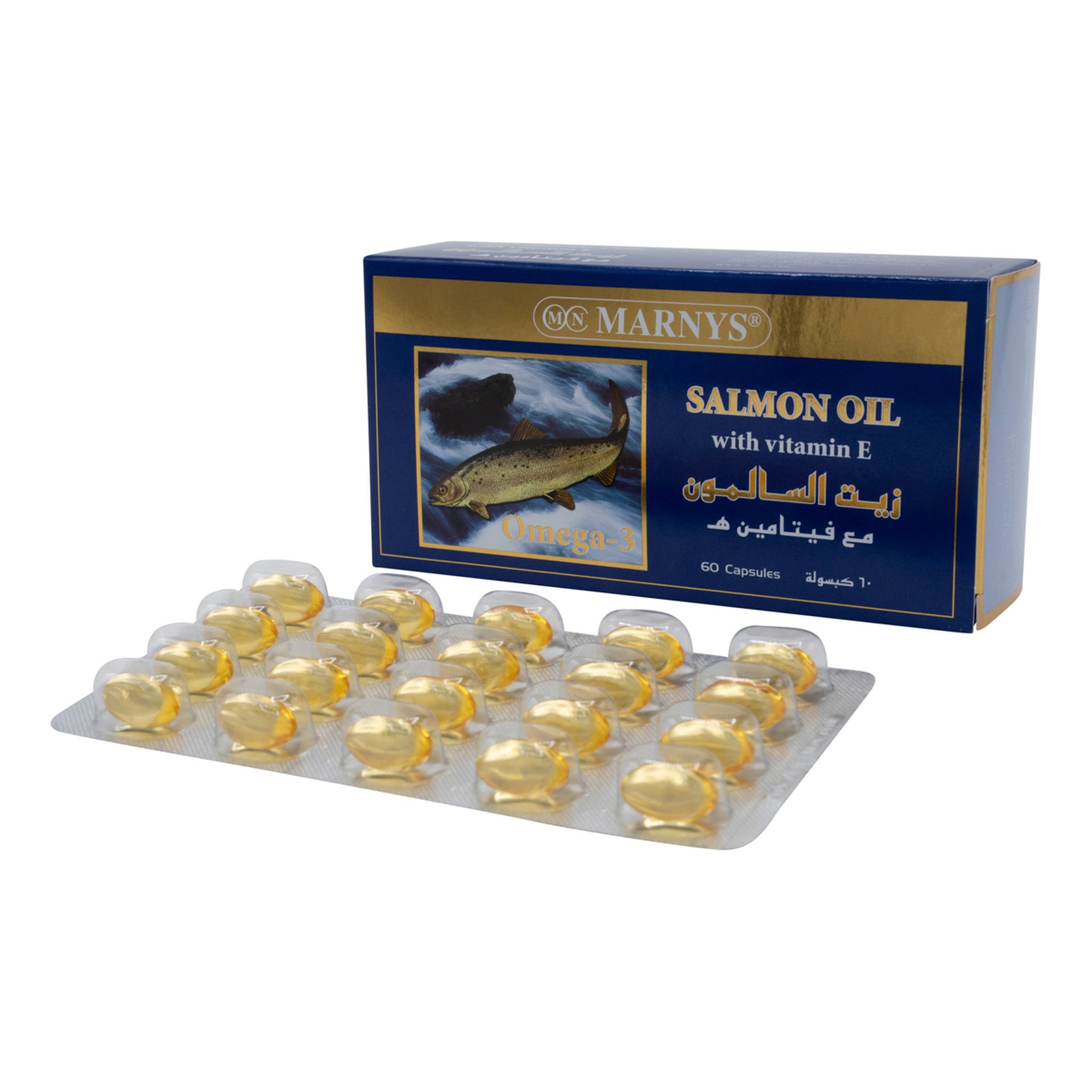 Marnys,Salmon Oil With Vitamin E 60 Caps