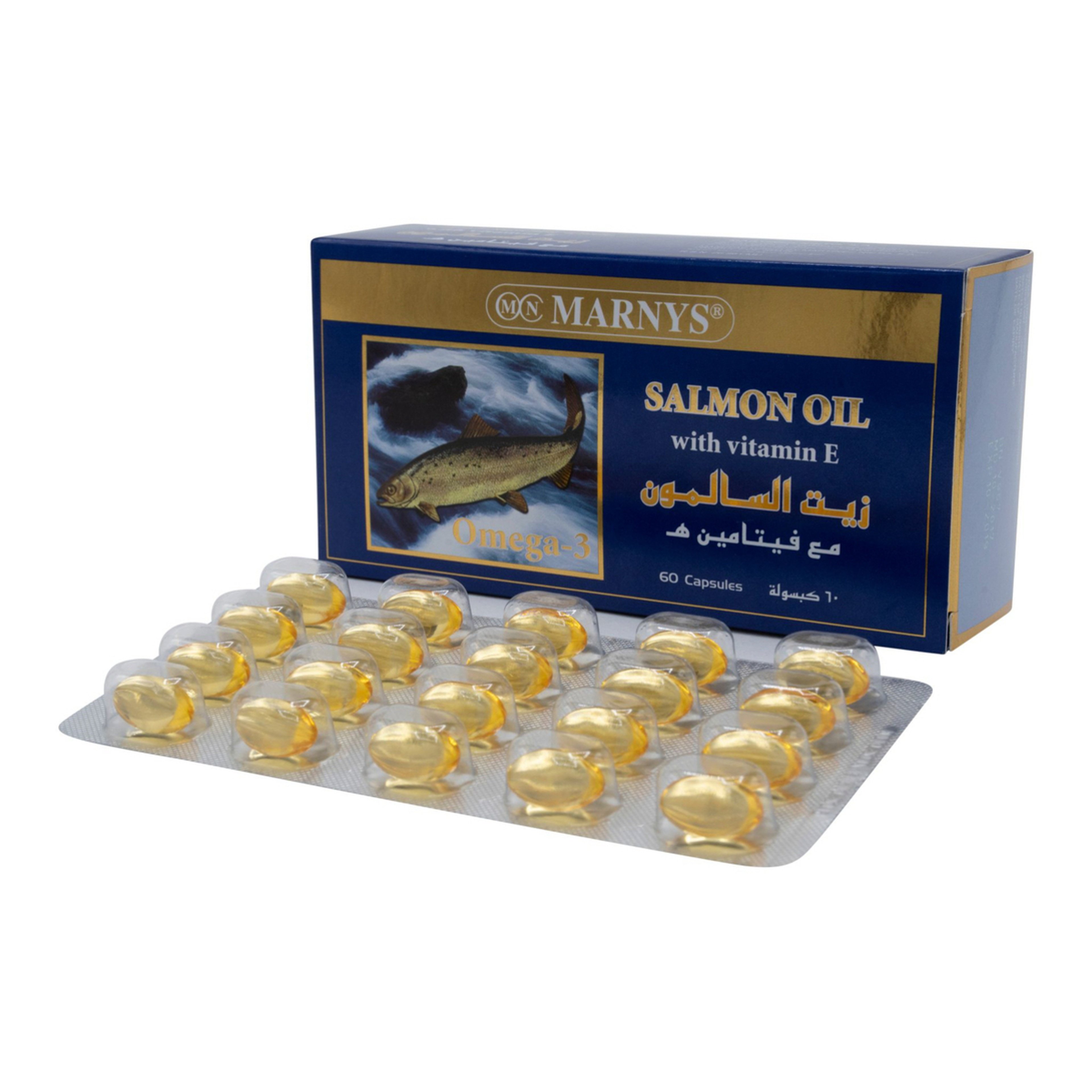 Marnys,Salmon Oil With Vitamin E 60 Caps