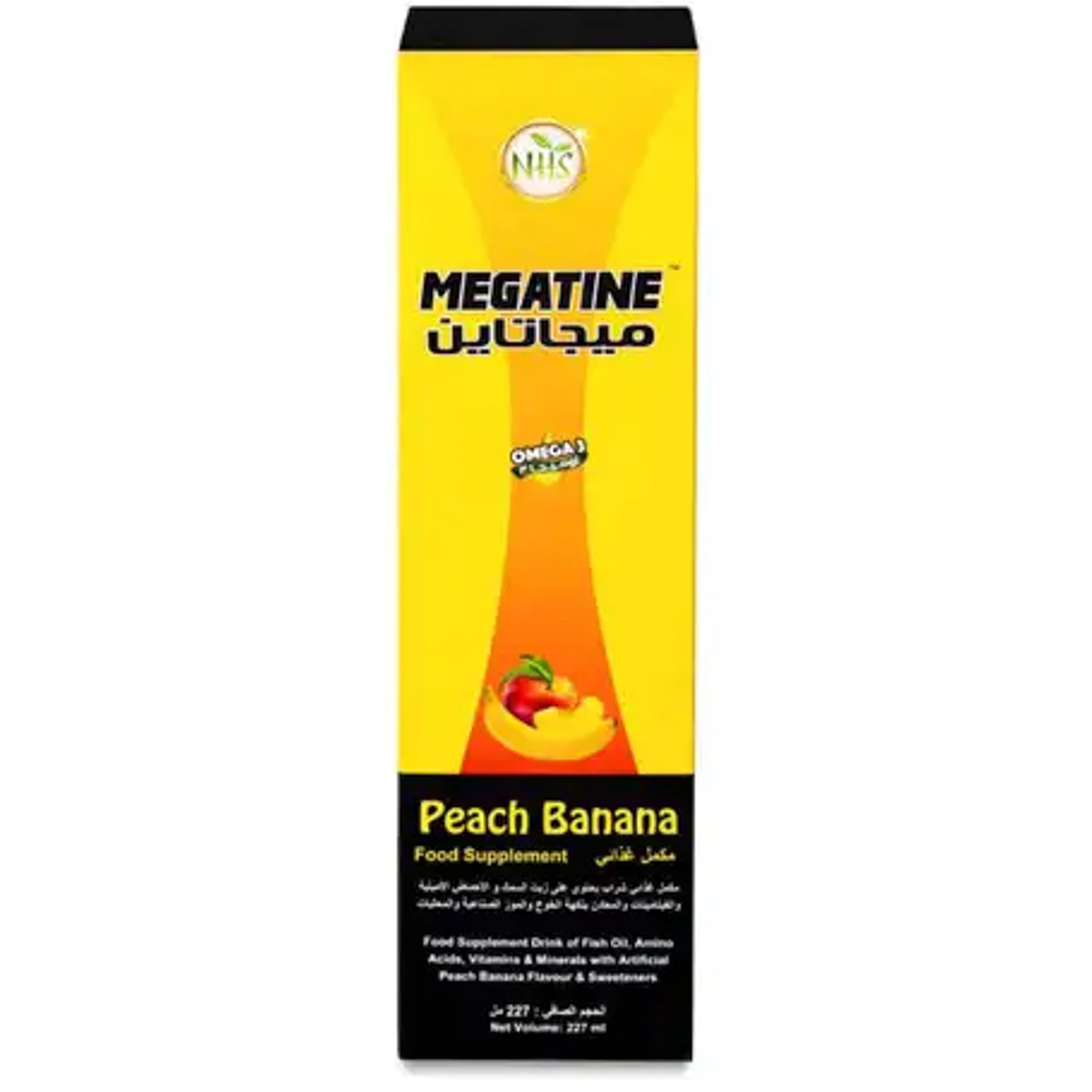 Megatine Omega 3 Fish Oil 227 Ml Peach Banana Liquid