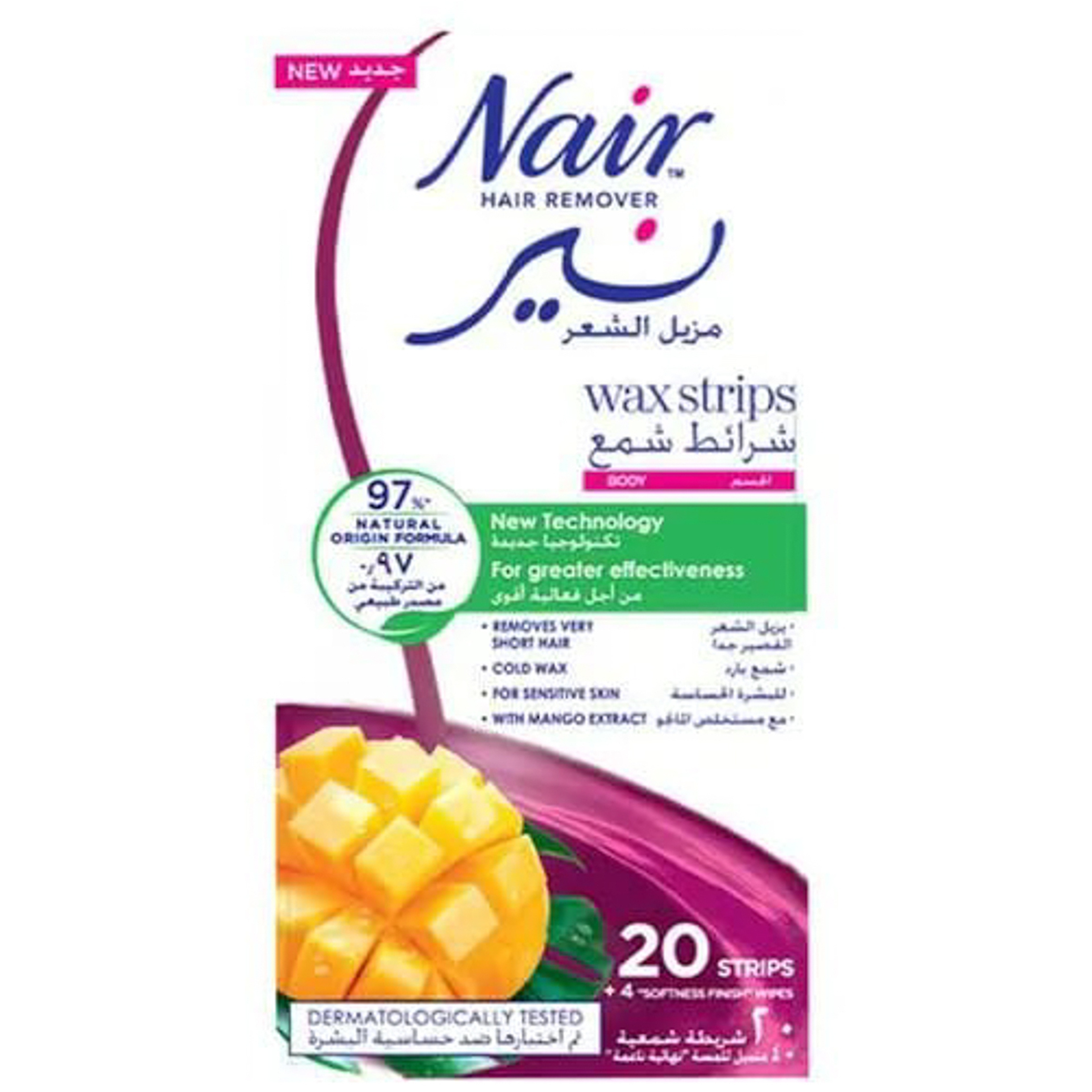 Nair Body Wax Strips With Mango 20S