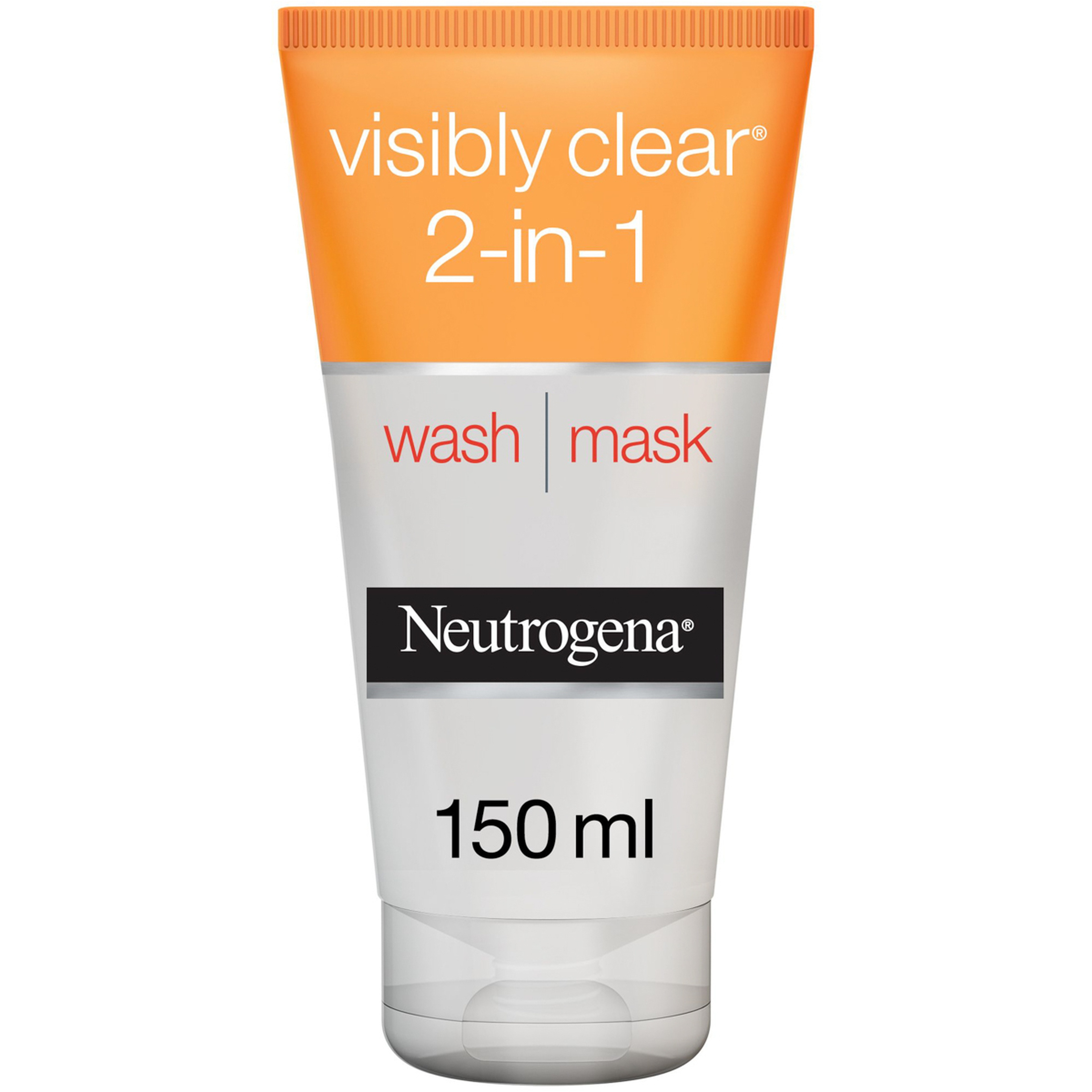 غسل الوجه النيوترووجينرا واضح بوضوح 2 في 1 قناع الغسيل 150 مل