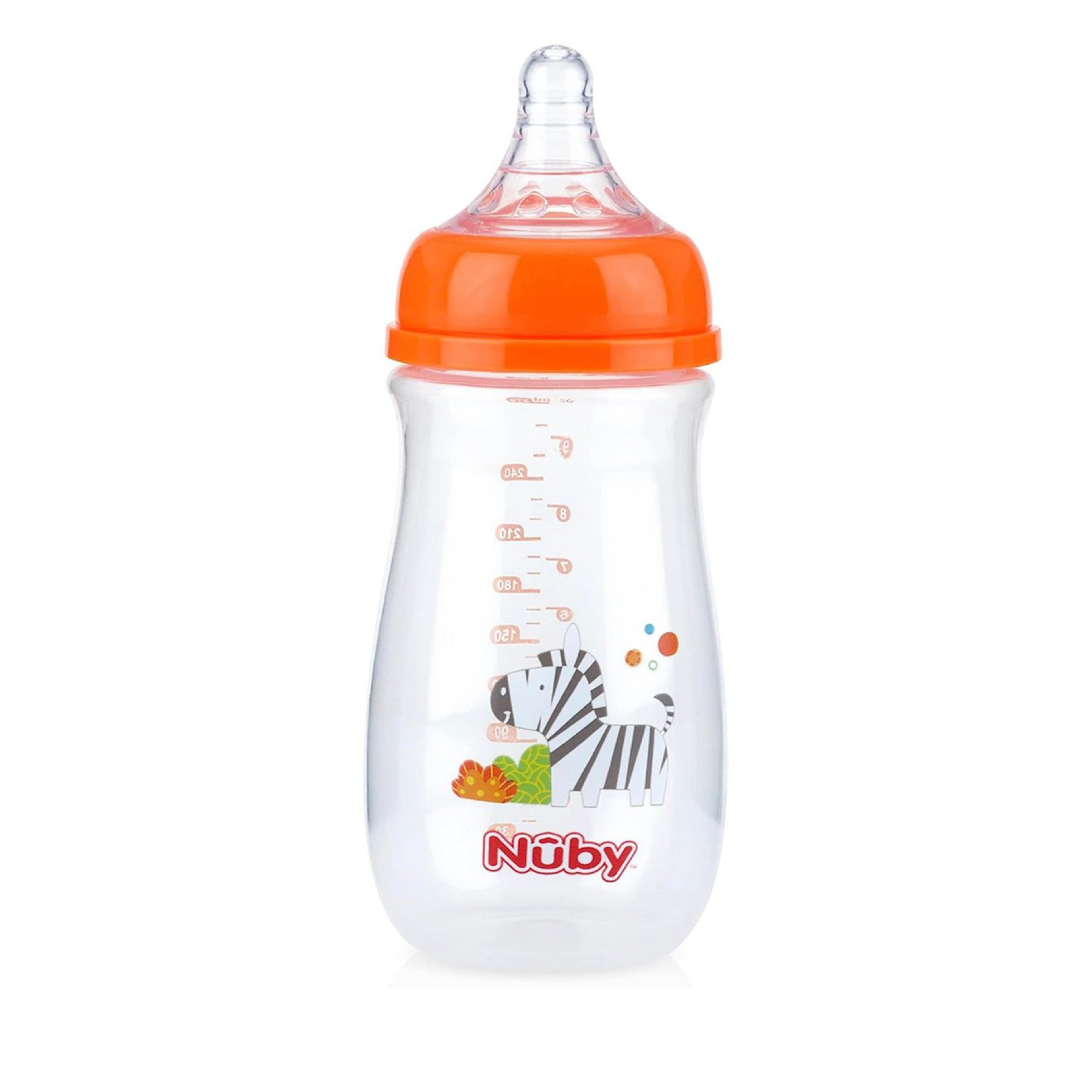 Nuby Wide Neck Feeding Bottle With Silicone Nipple - 270Ml