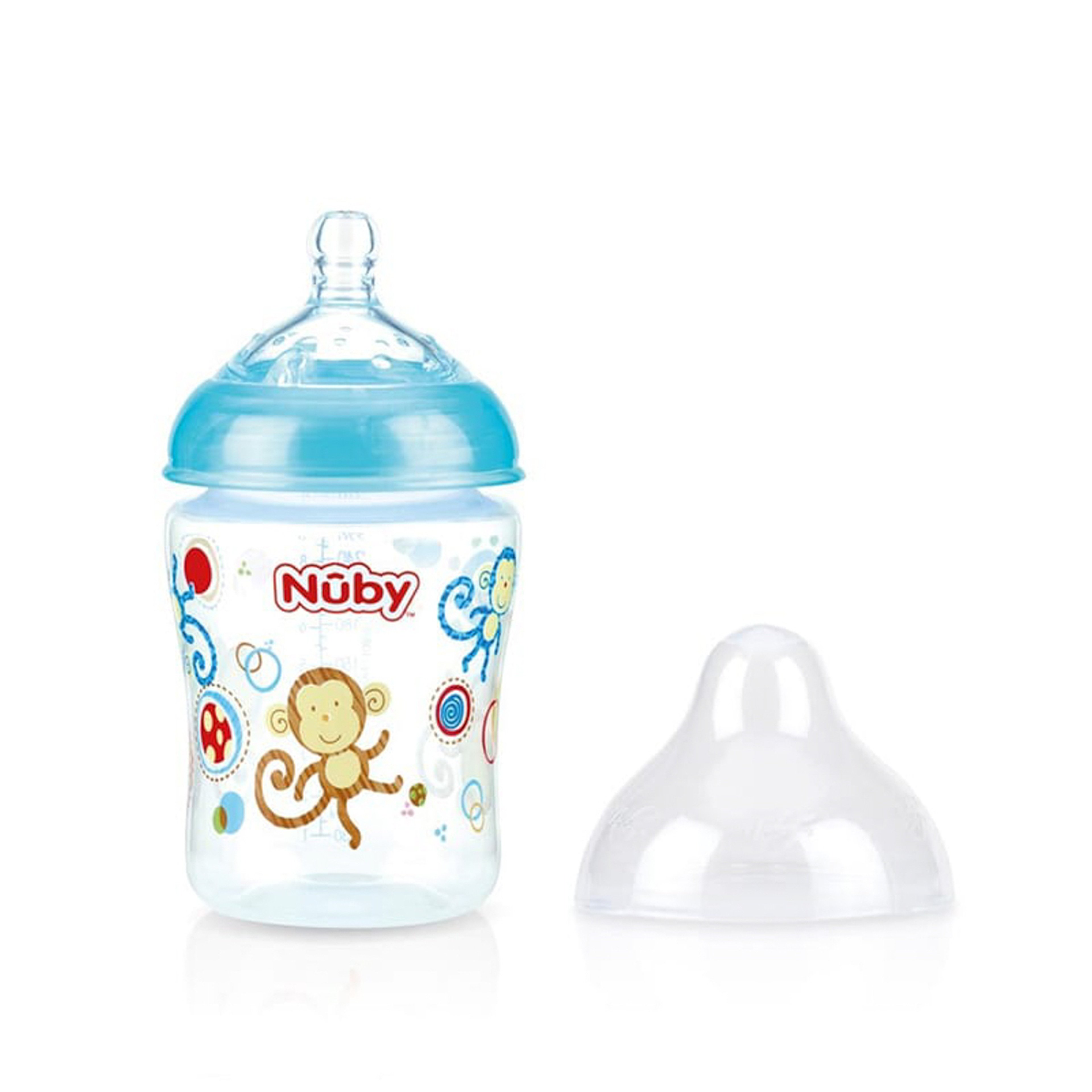 Nuby Full-Printed Feeding Bottle - 270Ml With Medium Flow Nipple