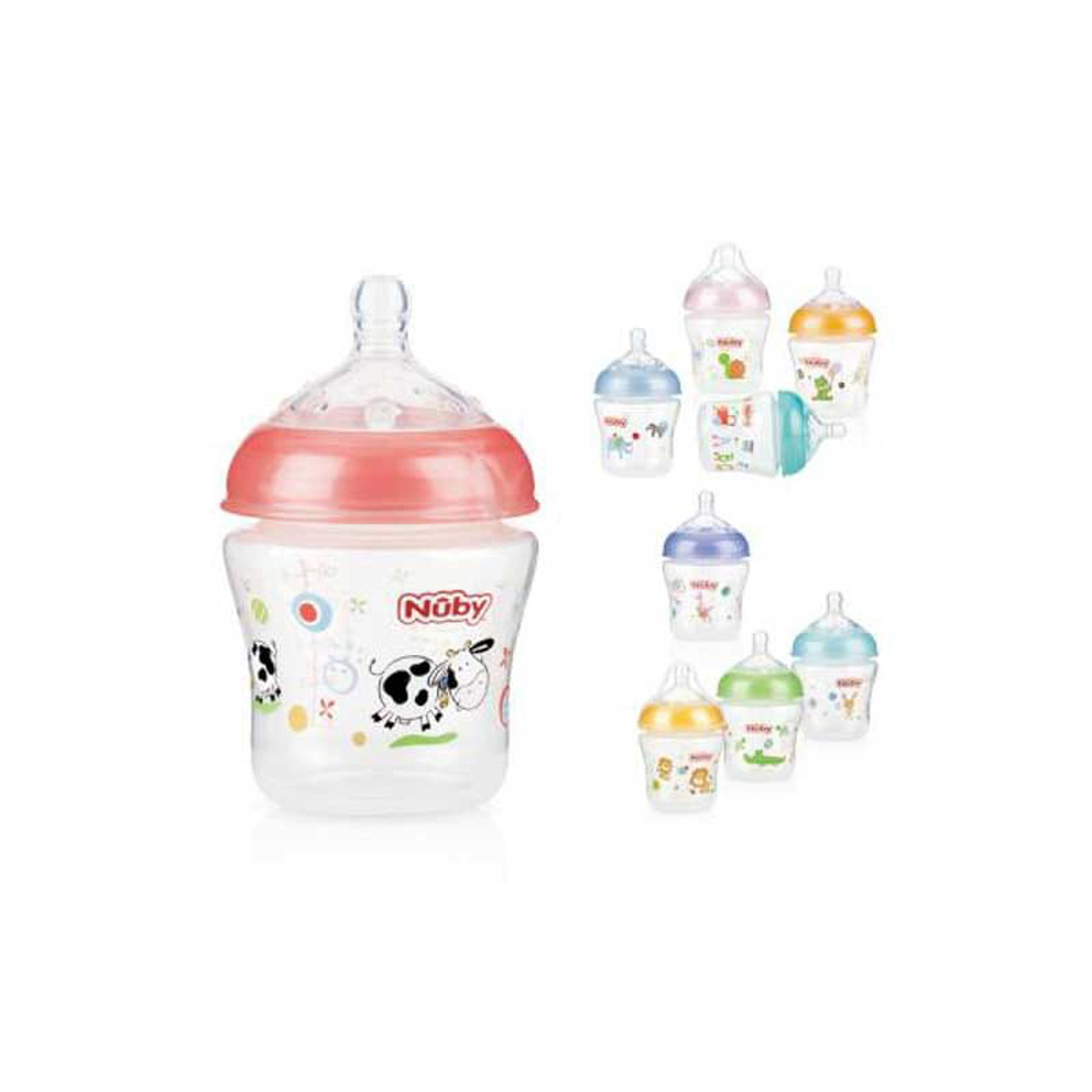 Nuby Full-Printed Feeding Bottle - 180Ml With Slow Flow Nipple