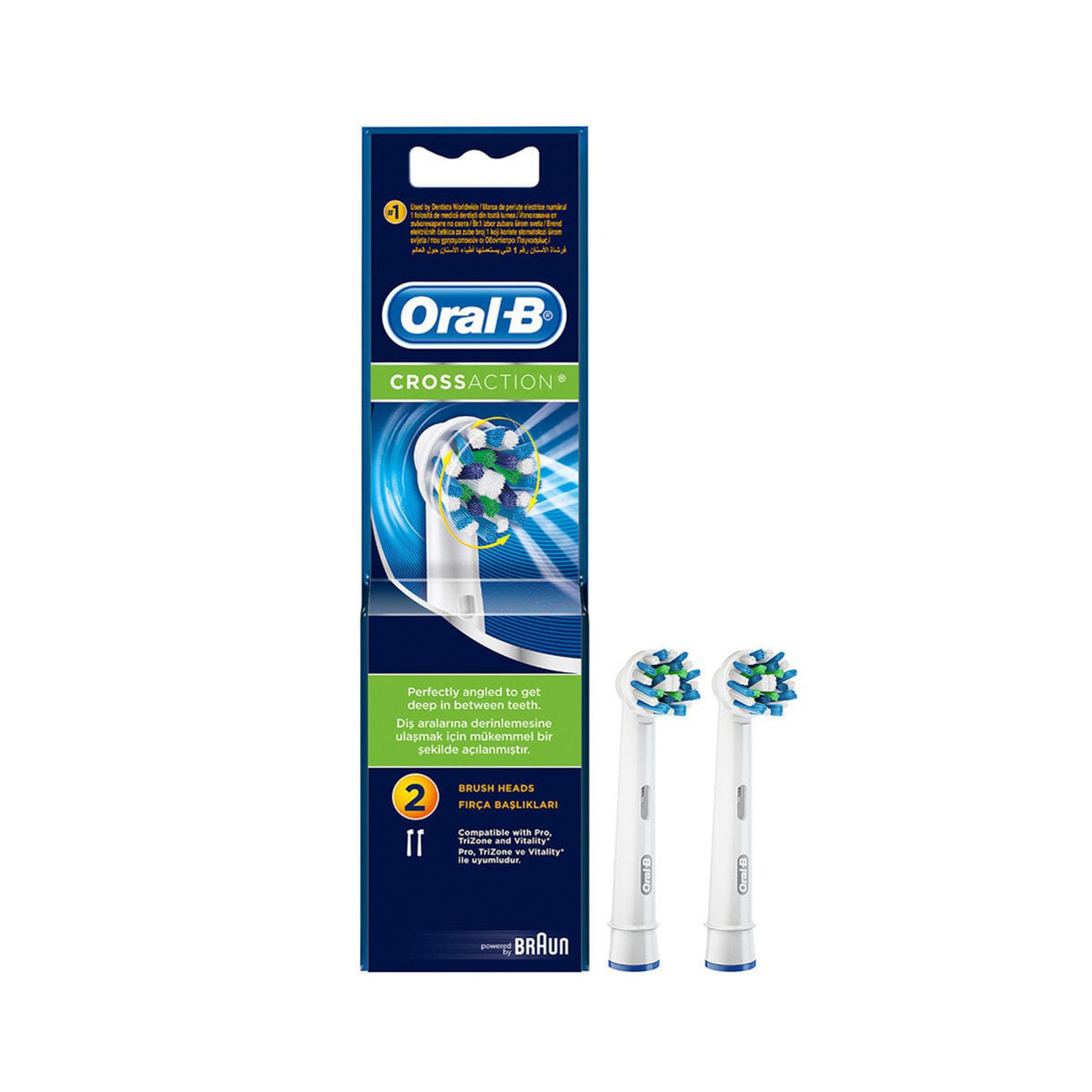 Oral-B Cross Action Replacement Toothbrush Head - Pack Of 2