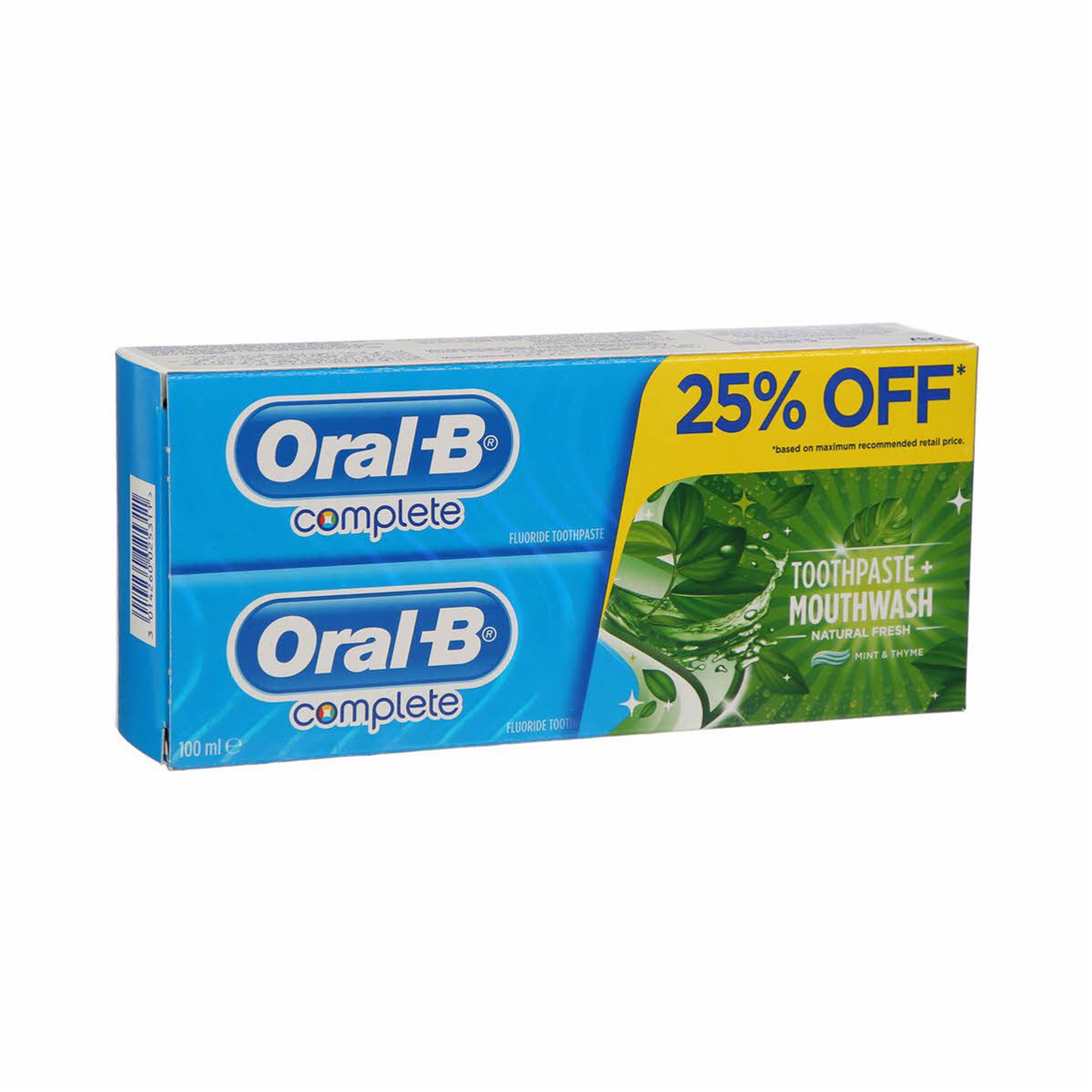 Oral-B Tooth Paste Complete + Mouth Wash Fresh 2 X 100Ml