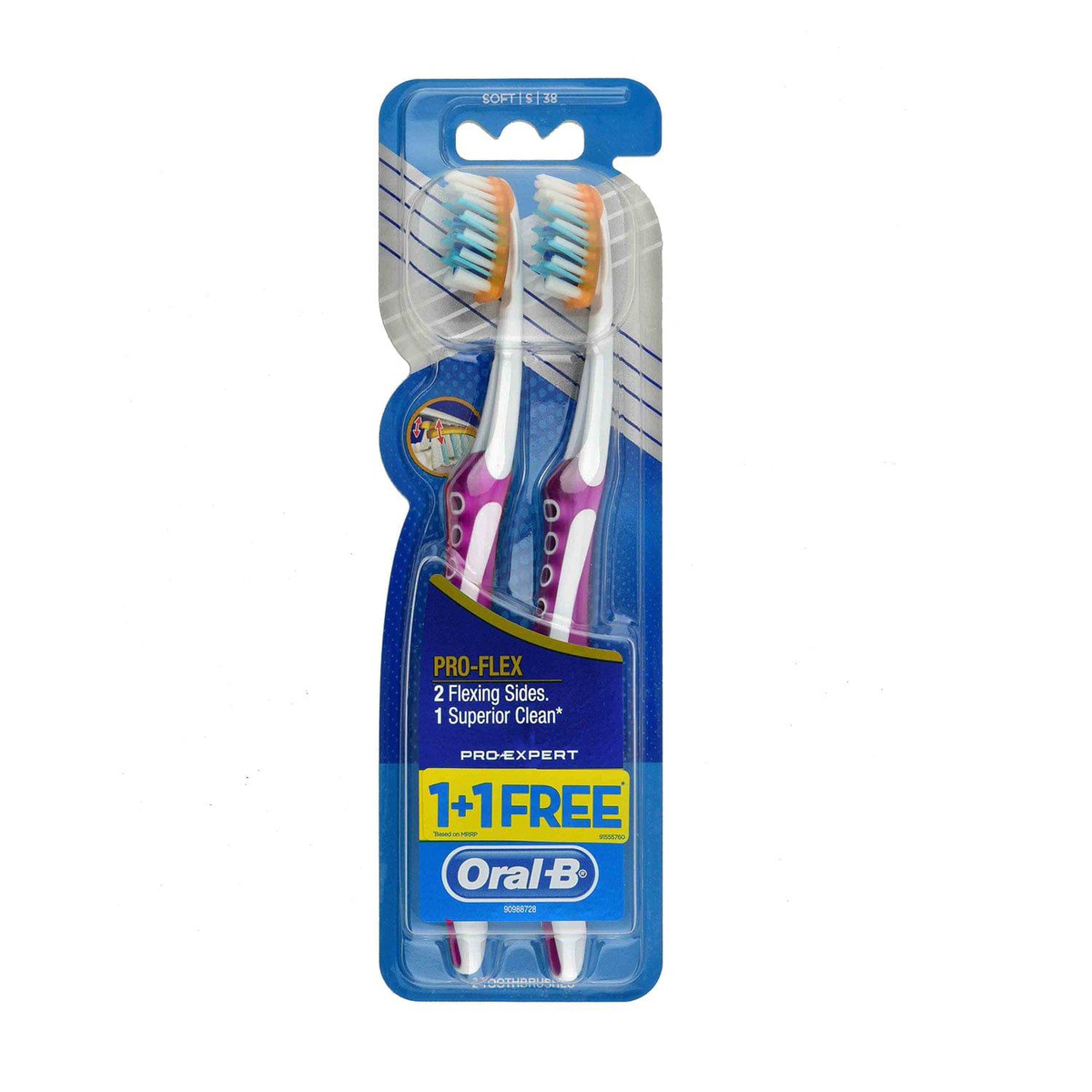Oral-B Toothbrush With Flexible And Soft Sides 1+1 Free