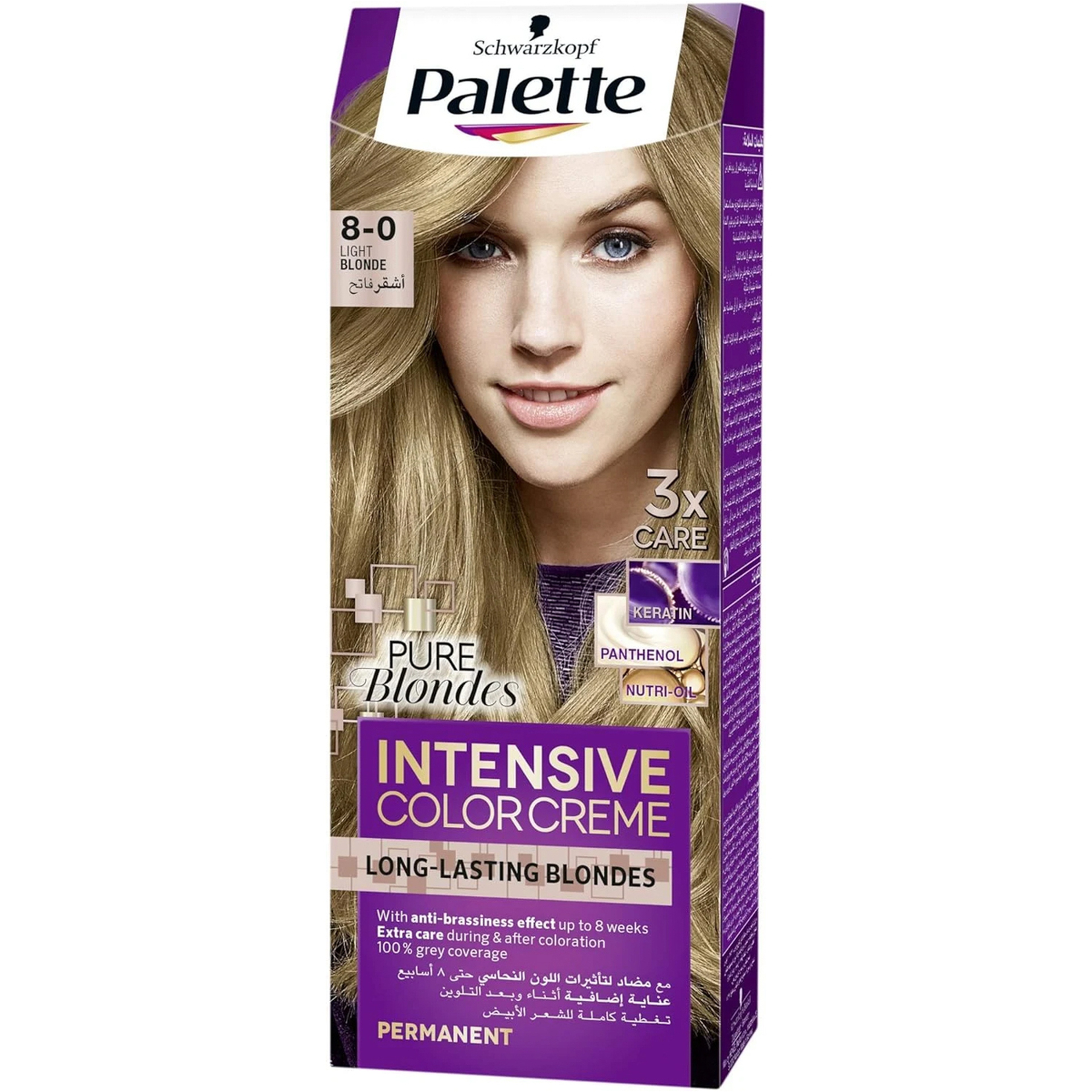 Palette Intensive Color Creme Hair Color 8-0 Light Blonde