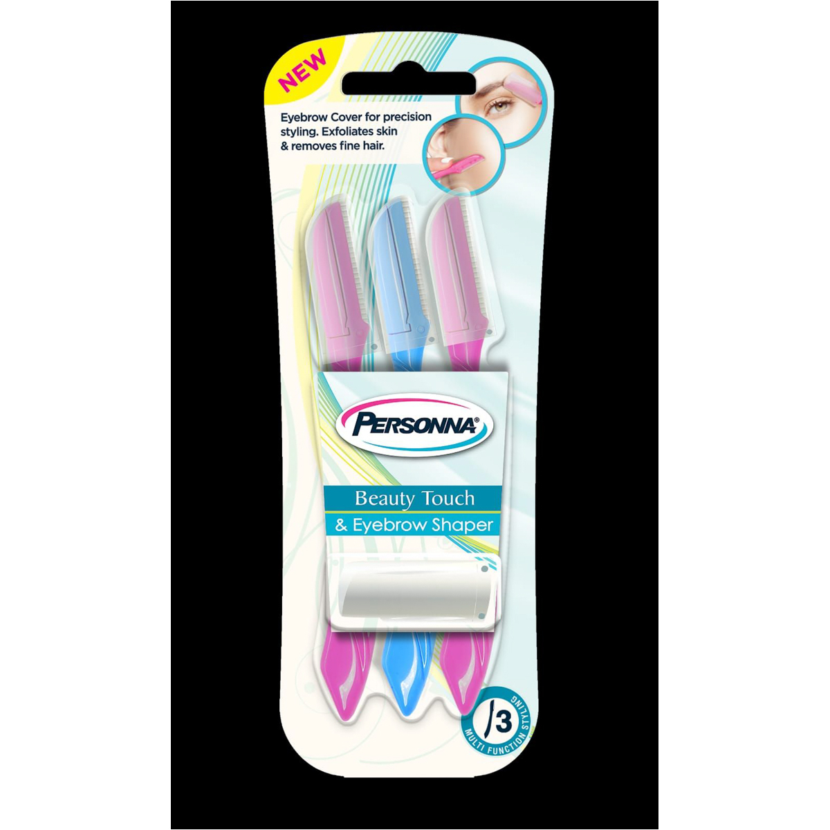 Persona Beauty Touch Razor Blades For Face And Eyebrows, 3 Pieces | Whites