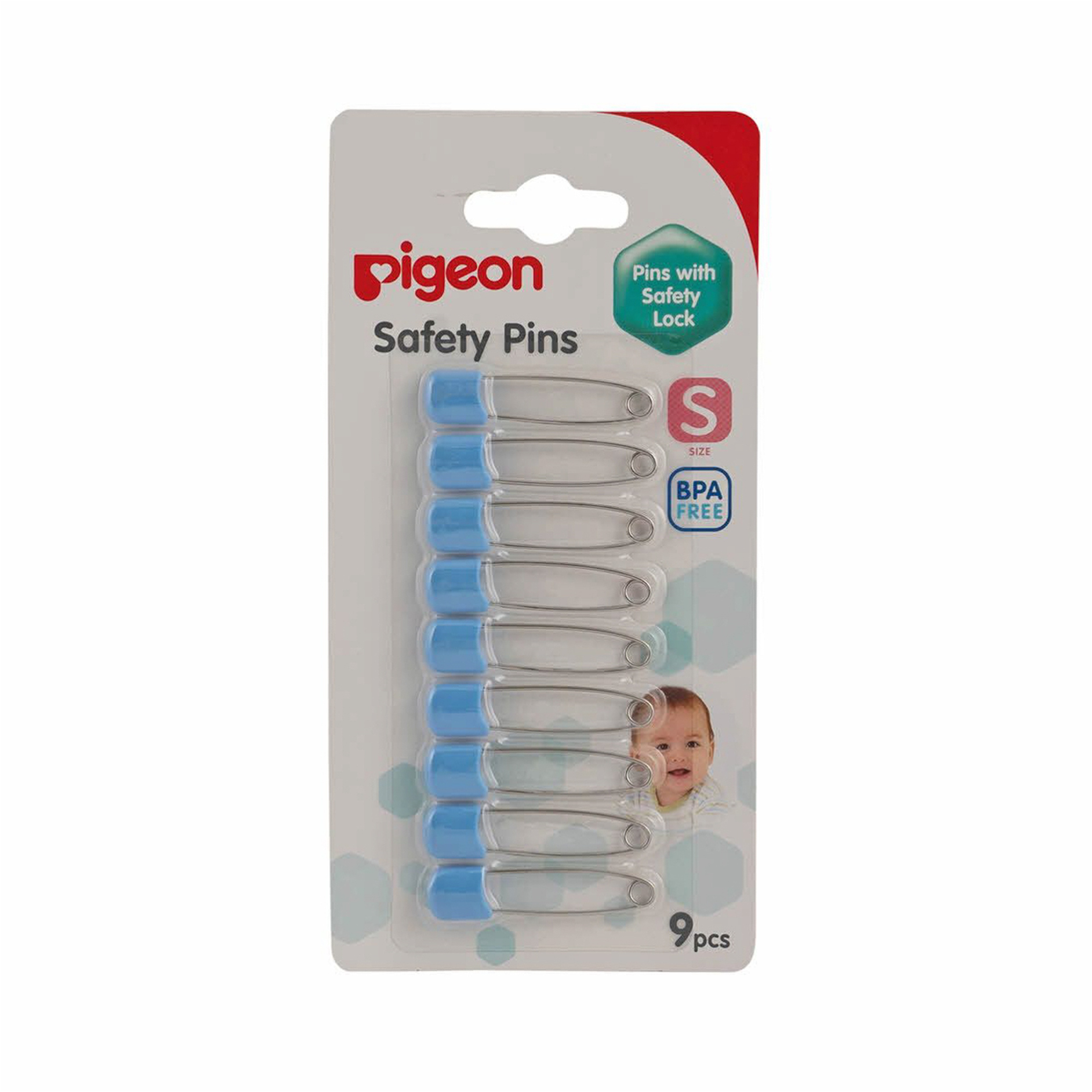 Pigeon U-Type Safety Pins For Babies - Small 9 Pcs Set