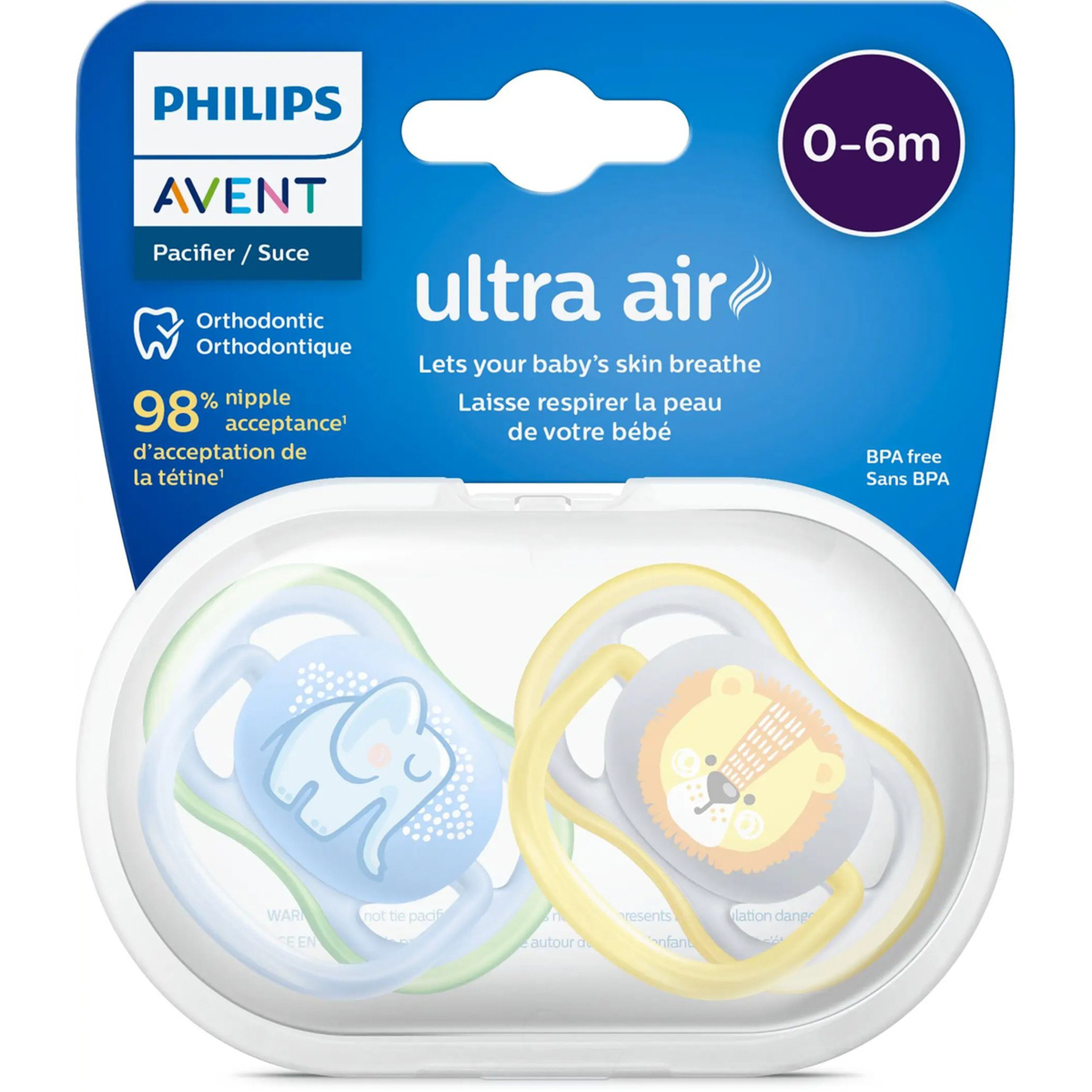Philips Avent Ultra Air Freeflow Soother, Deco Version, 0-6M