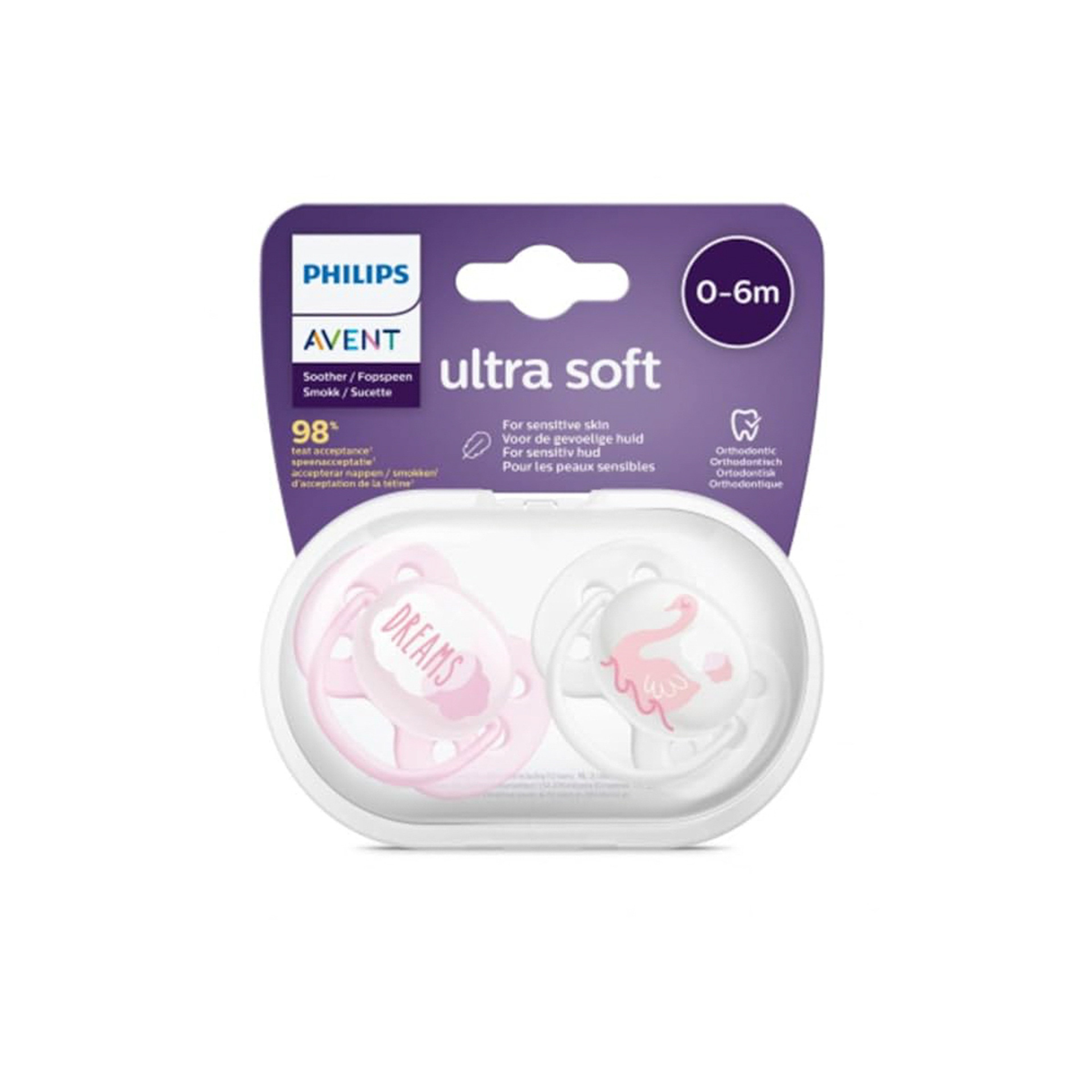 Philips Avent Soft Soother, 0-6 Months Girl Mix Deco